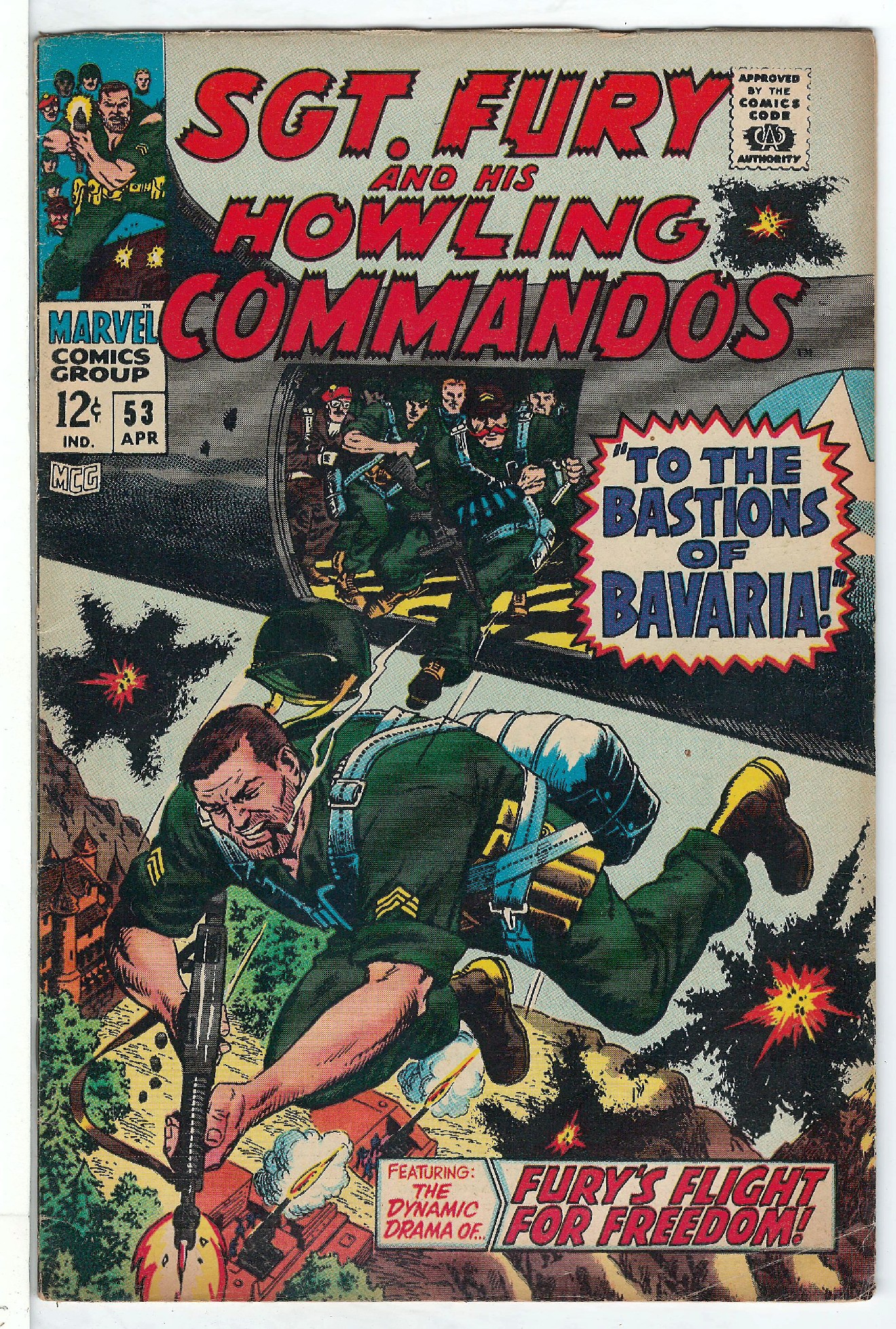 ACTUAL SCAN OF COMIC!<br> Cover of Sgt. Fury & His Howling Commandos #53. One of 250,000 Vintage American Comics on sale from Krypton!