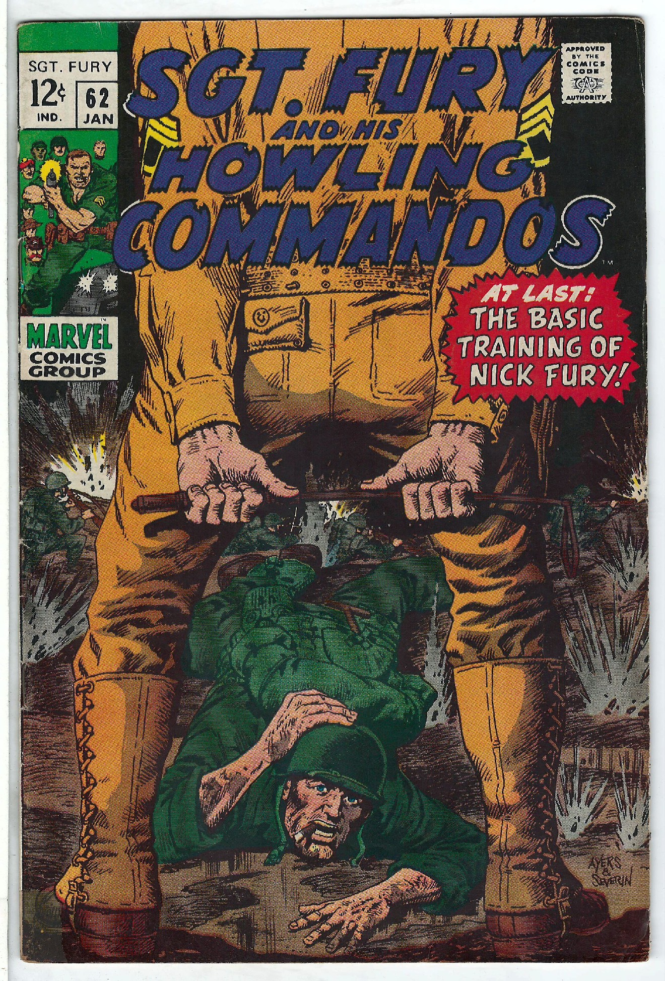ACTUAL SCAN OF COMIC!<br> Cover of Sgt. Fury & His Howling Commandos #62. One of 250,000 Vintage American Comics on sale from Krypton!