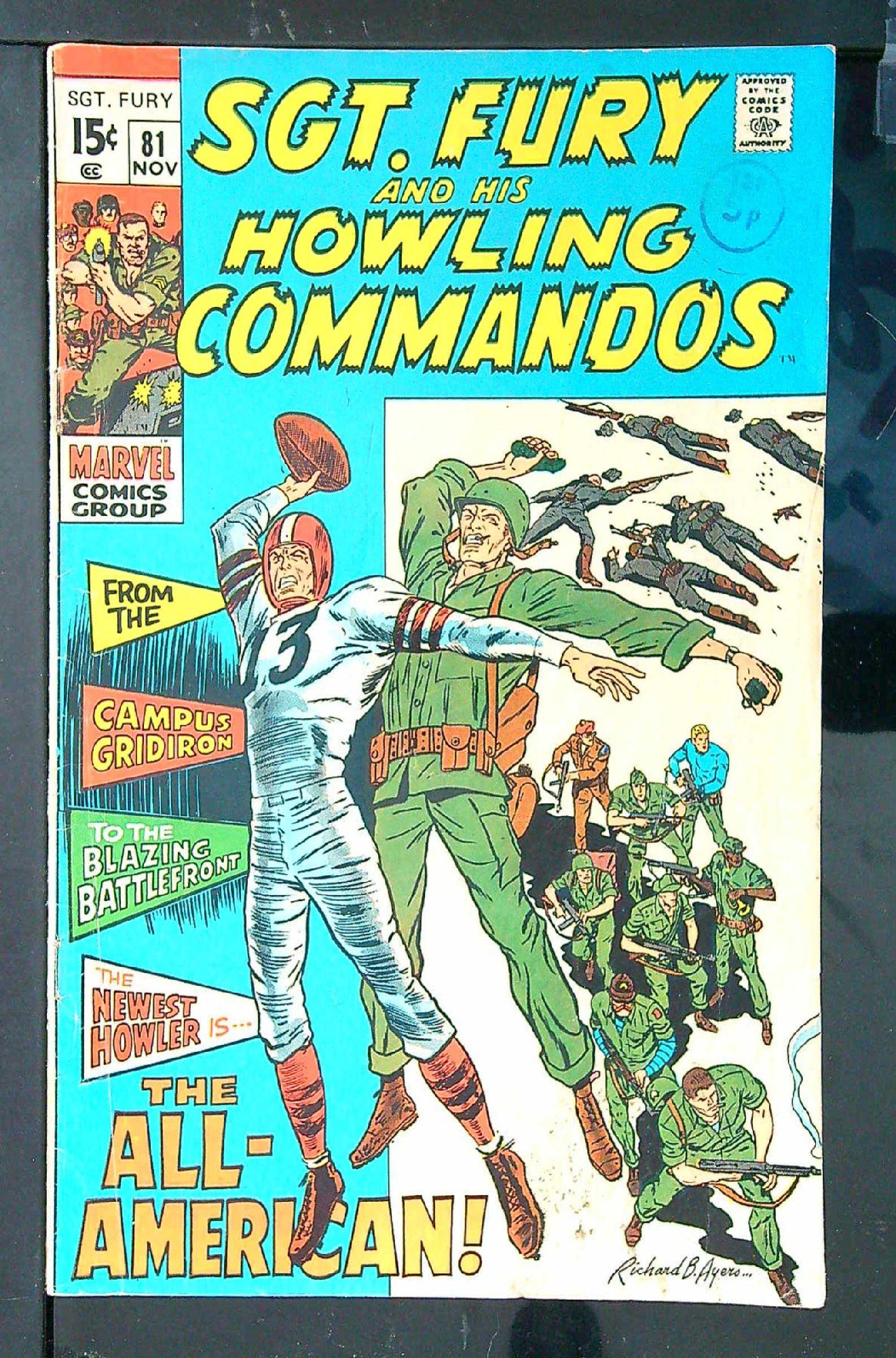 ACTUAL SCAN OF COMIC!<br>Distribution Stamp on Cover - See Scan Cover of Sgt. Fury & His Howling Commandos #81. One of 250,000 Vintage American Comics on sale from Krypton!