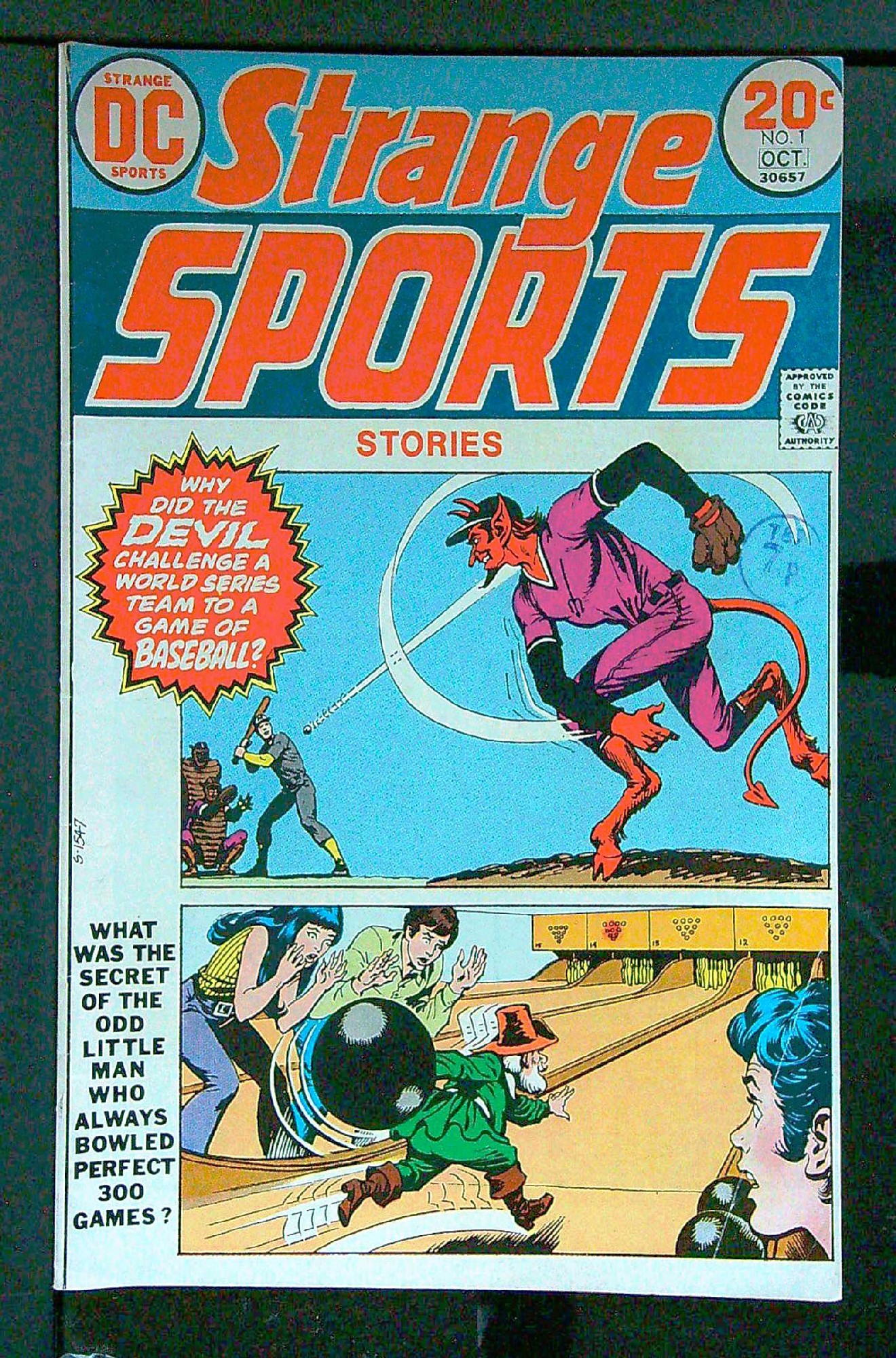 ACTUAL SCAN OF COMIC!<br>Distribution Stamp on Cover - See Scan Cover of Strange Sports Stories (Vol 1) #1. One of 250,000 Vintage American Comics on sale from Krypton!
