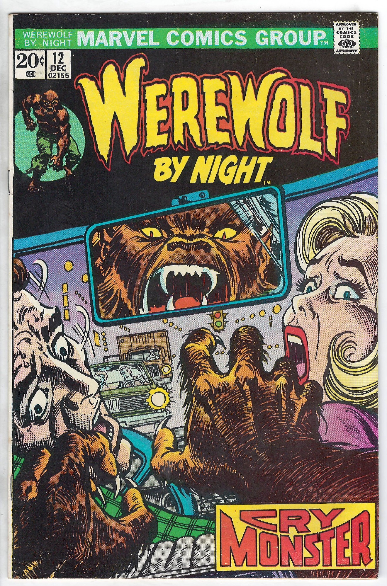 ACTUAL SCAN OF COMIC!<br> Cover of Werewolf by Night (Vol 1) #12. One of 250,000 Vintage American Comics on sale from Krypton!