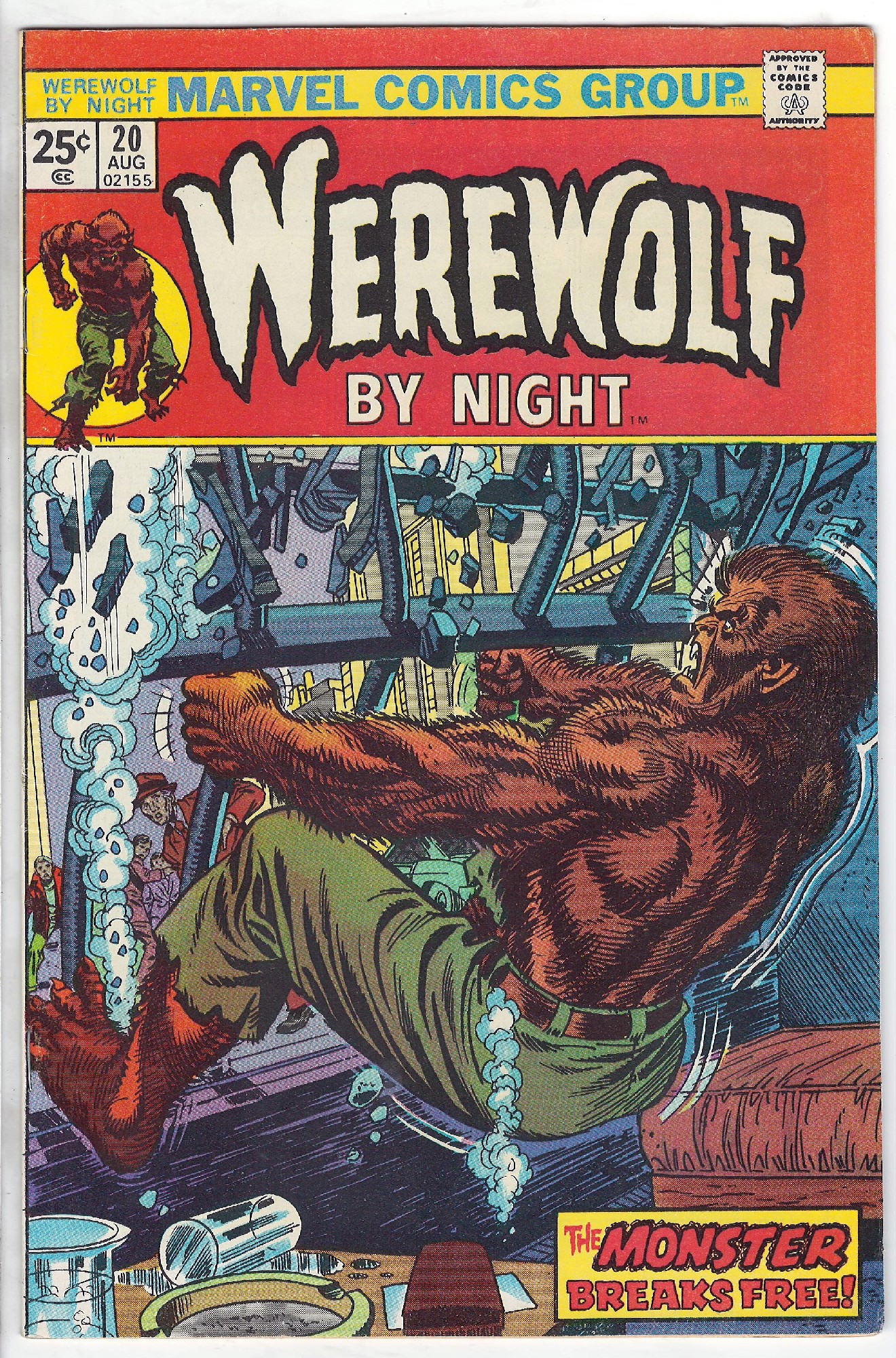 ACTUAL SCAN OF COMIC!<br> Cover of Werewolf by Night (Vol 1) #20. One of 250,000 Vintage American Comics on sale from Krypton!