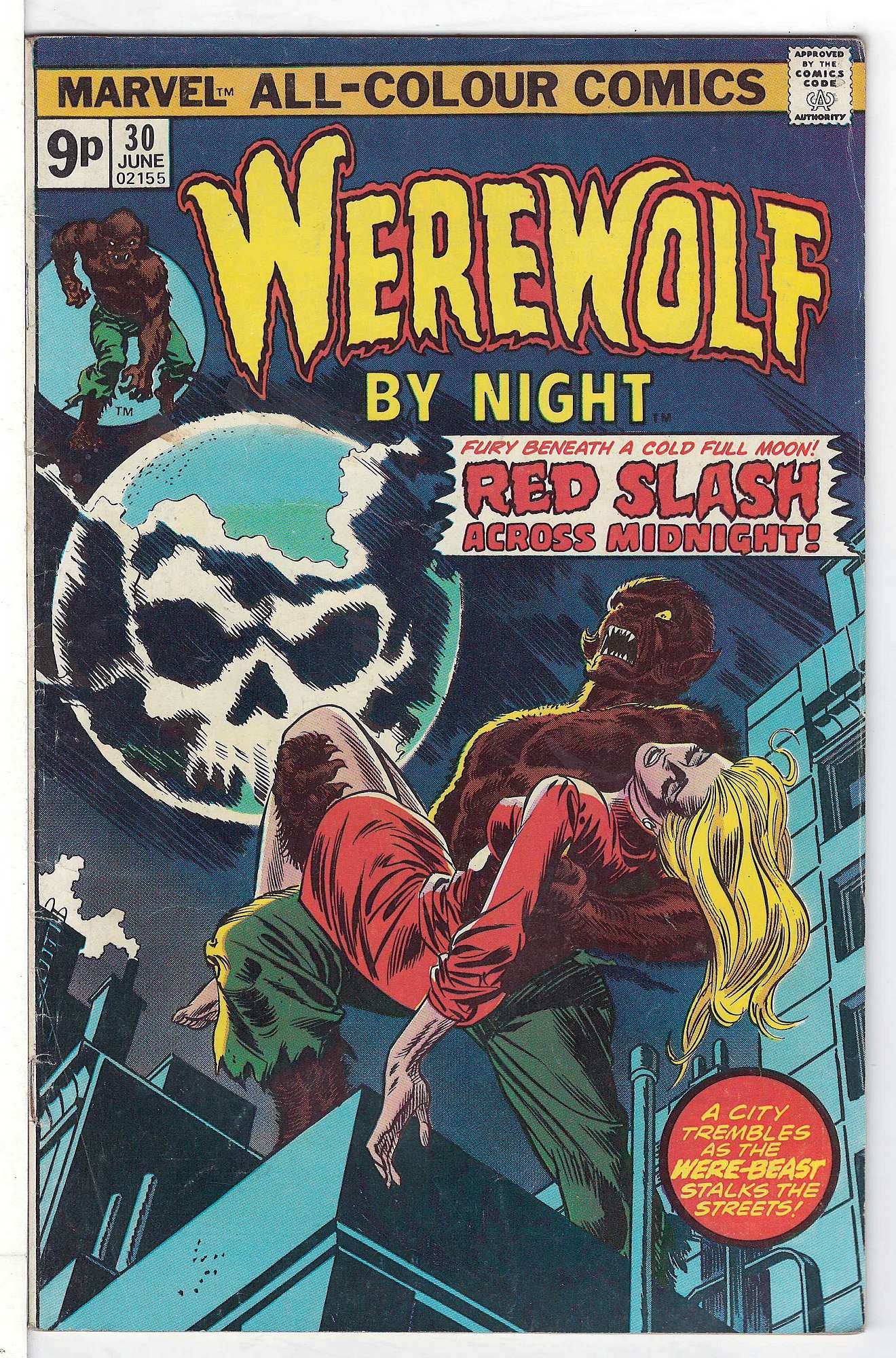 ACTUAL SCAN OF COMIC!<br> Cover of Werewolf by Night (Vol 1) #30. One of 250,000 Vintage American Comics on sale from Krypton!