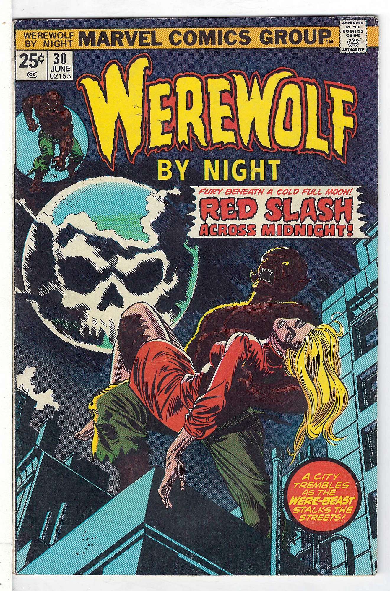 ACTUAL SCAN OF COMIC!<br> Cover of Werewolf by Night (Vol 1) #30. One of 250,000 Vintage American Comics on sale from Krypton!