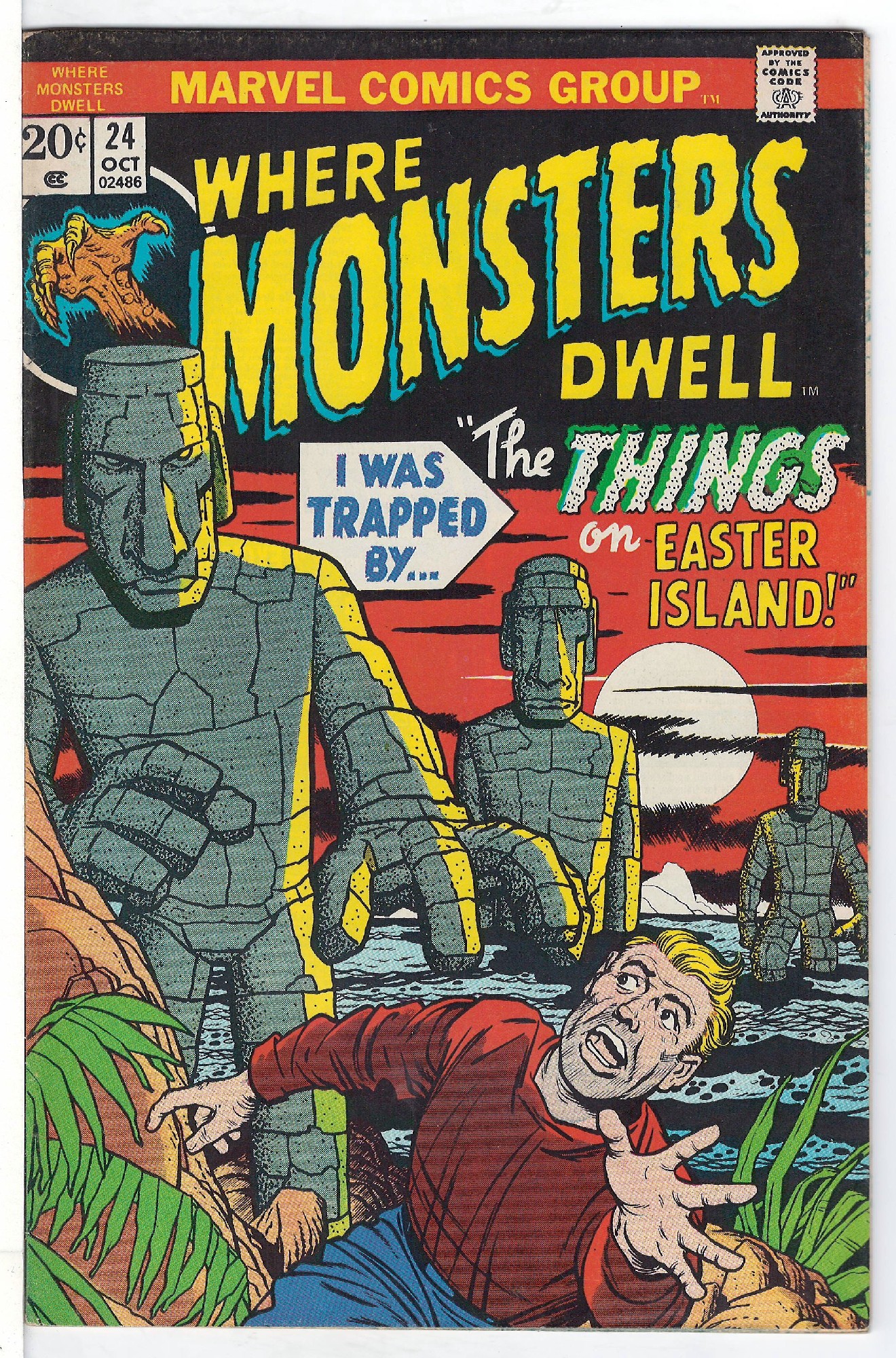 ACTUAL SCAN OF COMIC!<br> Cover of Where Monsters Dwell (Vol 1) #24. One of 250,000 Vintage American Comics on sale from Krypton!