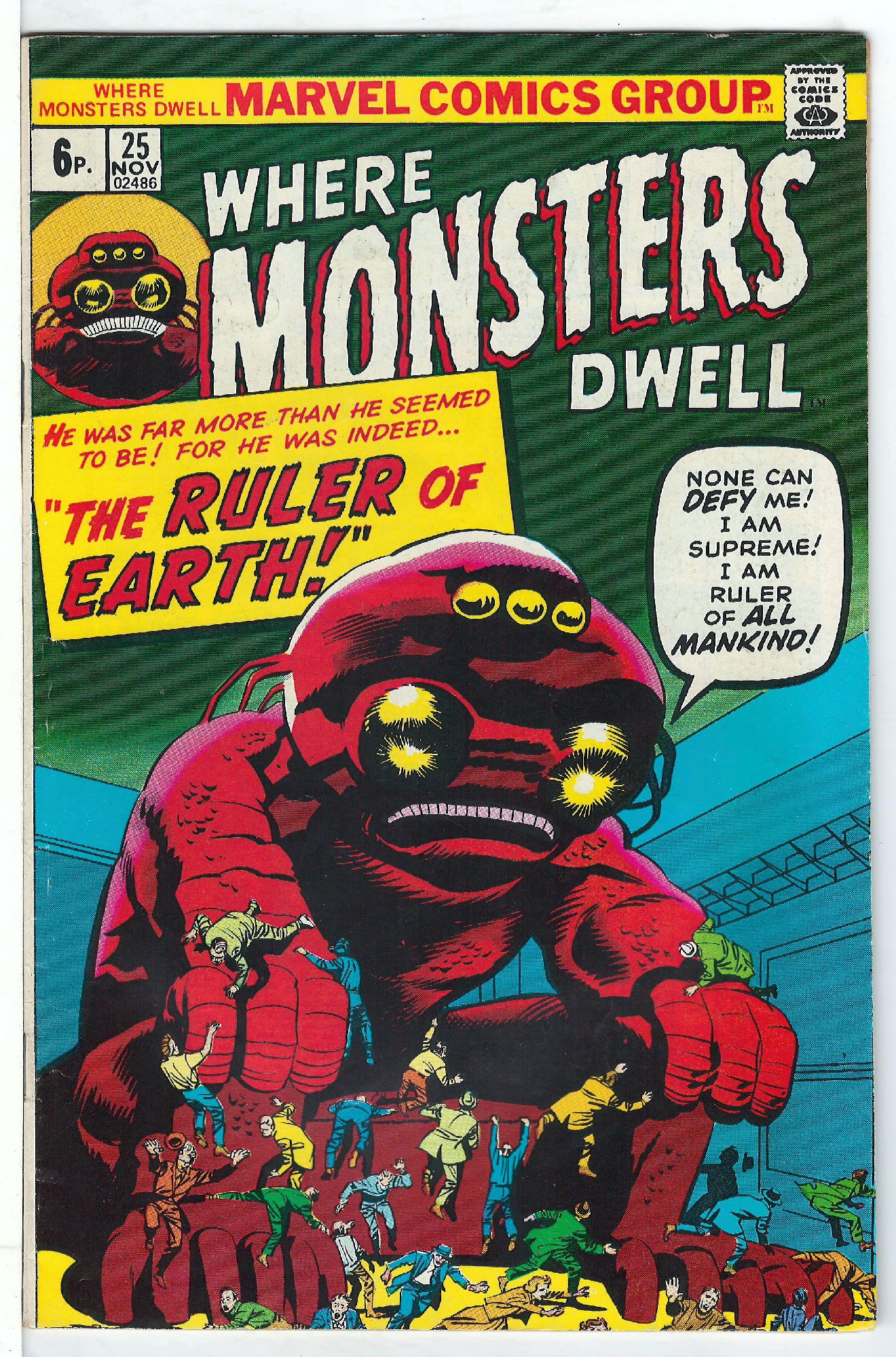 Cover of Where Monsters Dwell (Vol 1) #25. One of 250,000 Vintage American Comics on sale from Krypton!