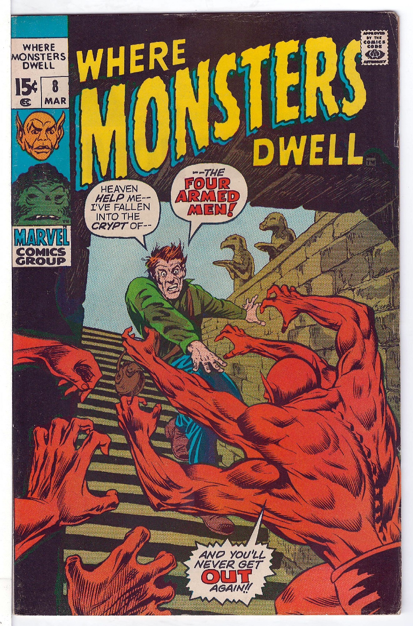ACTUAL SCAN OF COMIC!<br> Cover of Where Monsters Dwell (Vol 1) #8. One of 250,000 Vintage American Comics on sale from Krypton!