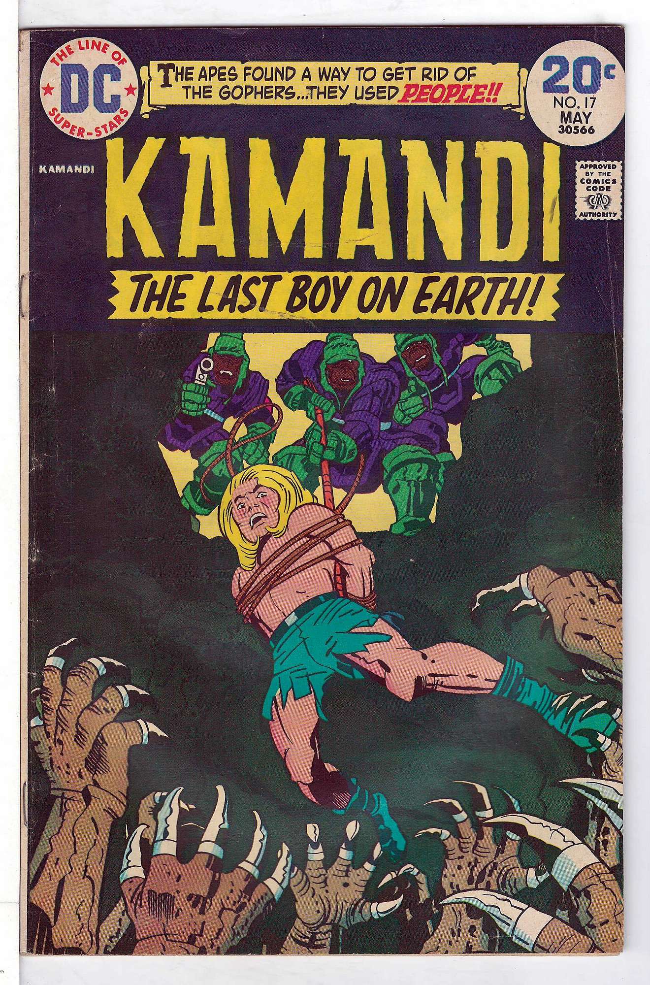 ACTUAL SCAN OF COMIC!<br> Cover of Kamandi (Vol 1) The Last Boy on Earth #17. One of 250,000 Vintage American Comics on sale from Krypton!