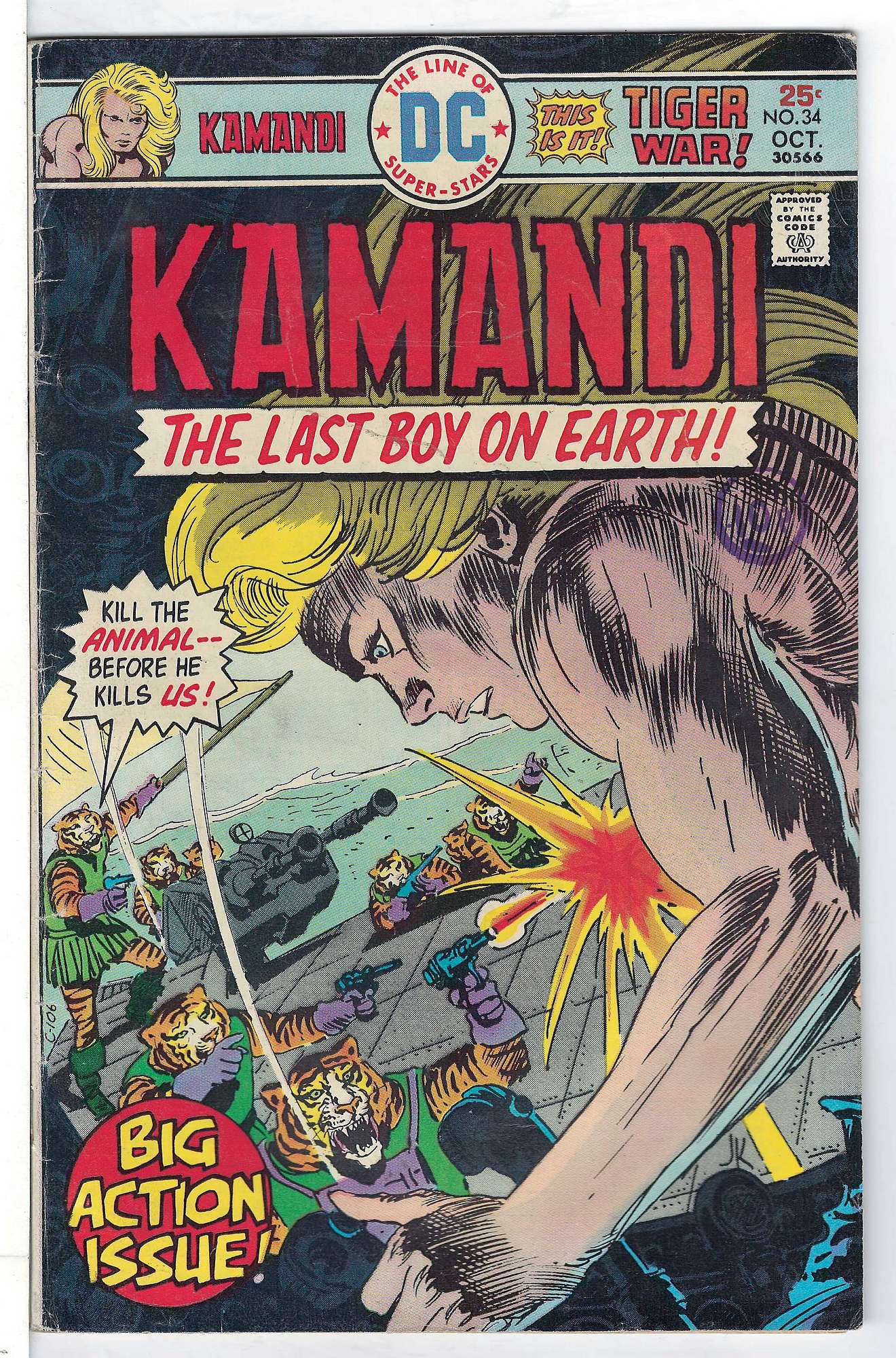 Cover of Kamandi (Vol 1) The Last Boy on Earth #34. One of 250,000 Vintage American Comics on sale from Krypton!
