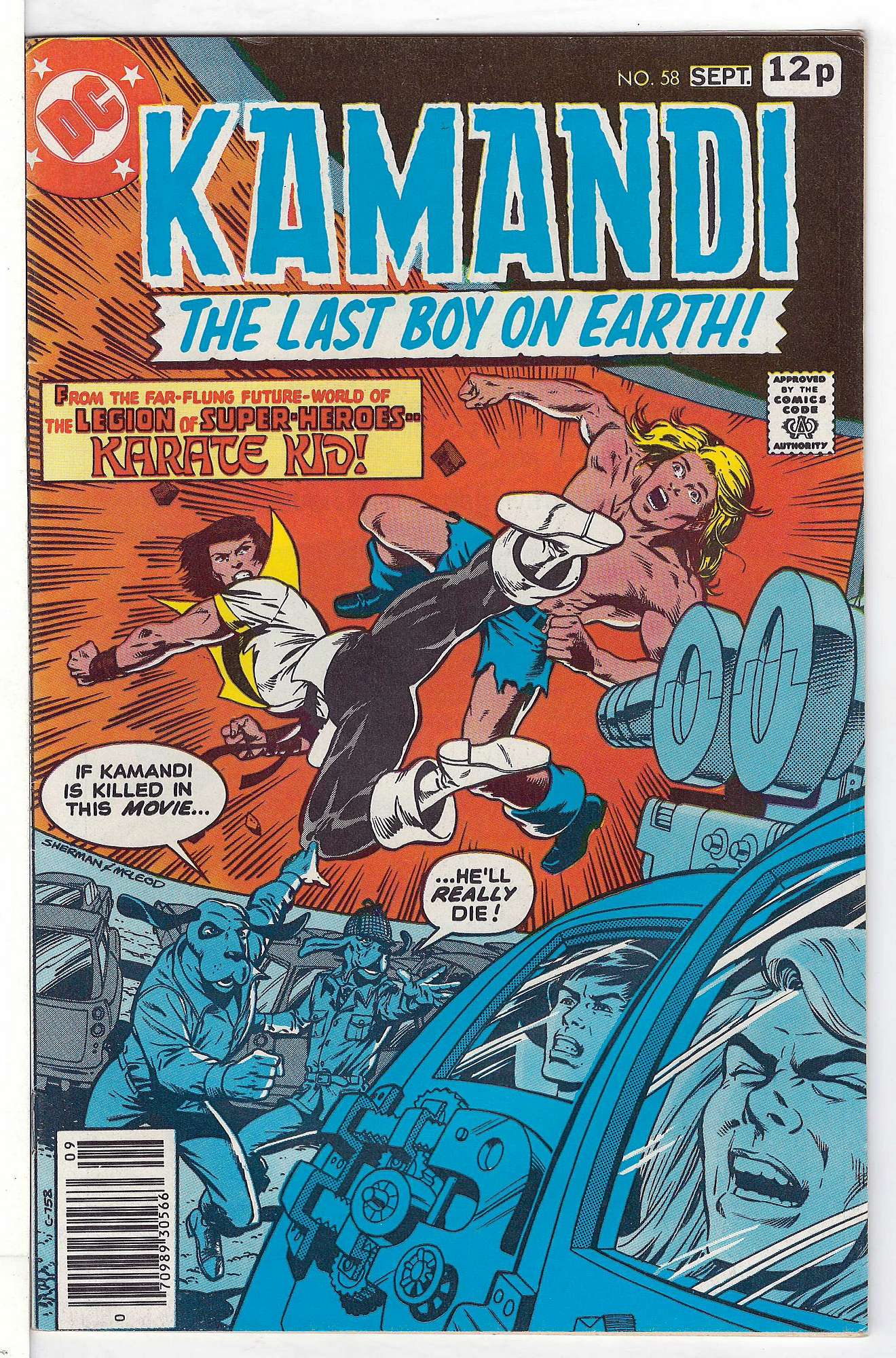 Karate Kid Crossover<br>ACTUAL SCAN OF COMIC!<br> Cover of Kamandi (Vol 1) The Last Boy on Earth #58. One of 250,000 Vintage American Comics on sale from Krypton!
