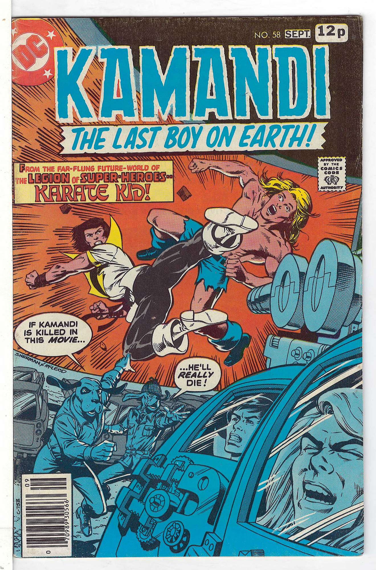 Karate Kid Crossover<br>ACTUAL SCAN OF COMIC!<br> Cover of Kamandi (Vol 1) The Last Boy on Earth #58. One of 250,000 Vintage American Comics on sale from Krypton!