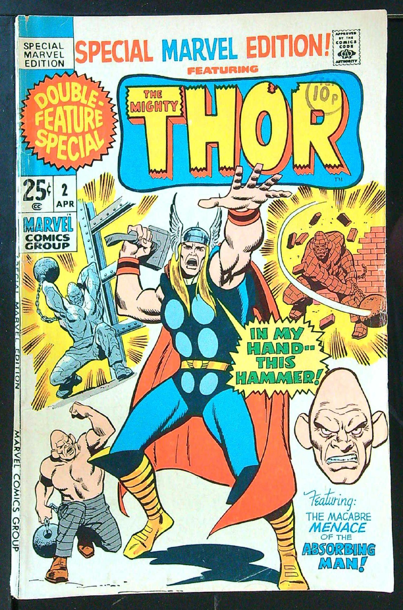 ACTUAL SCAN OF COMIC!<br>Distribution Stamp on Cover - See Scan Cover of Special Marvel Edition (Vol 1) #2. One of 250,000 Vintage American Comics on sale from Krypton!