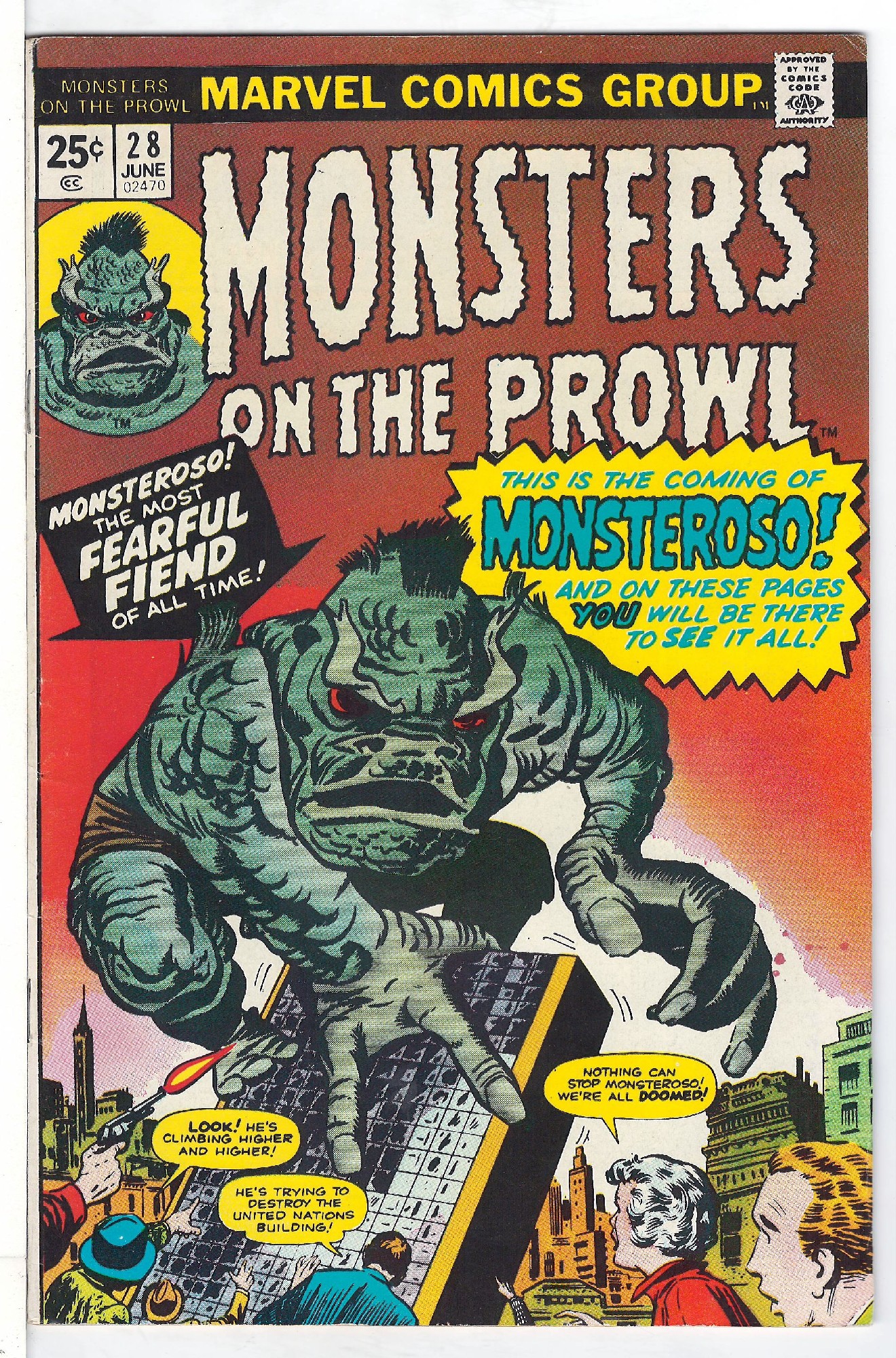 Cover of Monsters on the Prowl (Vol 1) #28. One of 250,000 Vintage American Comics on sale from Krypton!