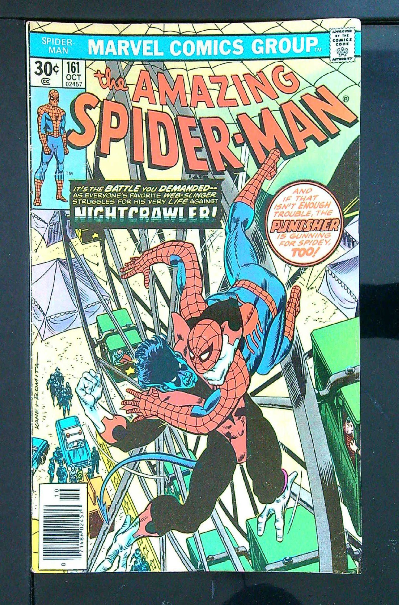 Nightcrawler Appearance<br>ACTUAL SCAN OF COMIC!<br> Cover of Amazing Spider-Man (Vol 1) #161. One of 250,000 Vintage American Comics on sale from Krypton!