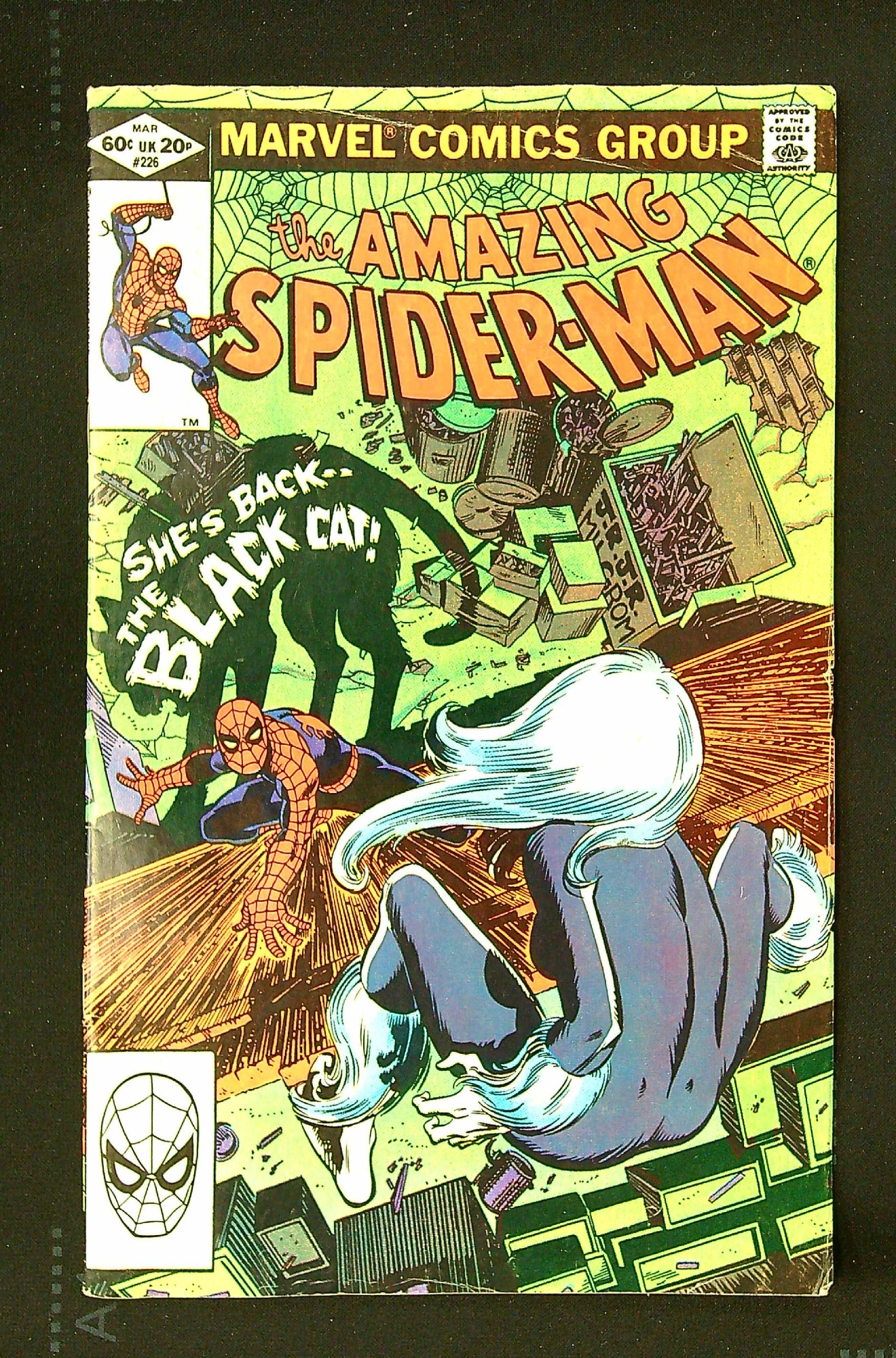 Black Cat Appearance<br>ACTUAL SCAN OF COMIC!<br> Cover of Amazing Spider-Man (Vol 1) #226. One of 250,000 Vintage American Comics on sale from Krypton!