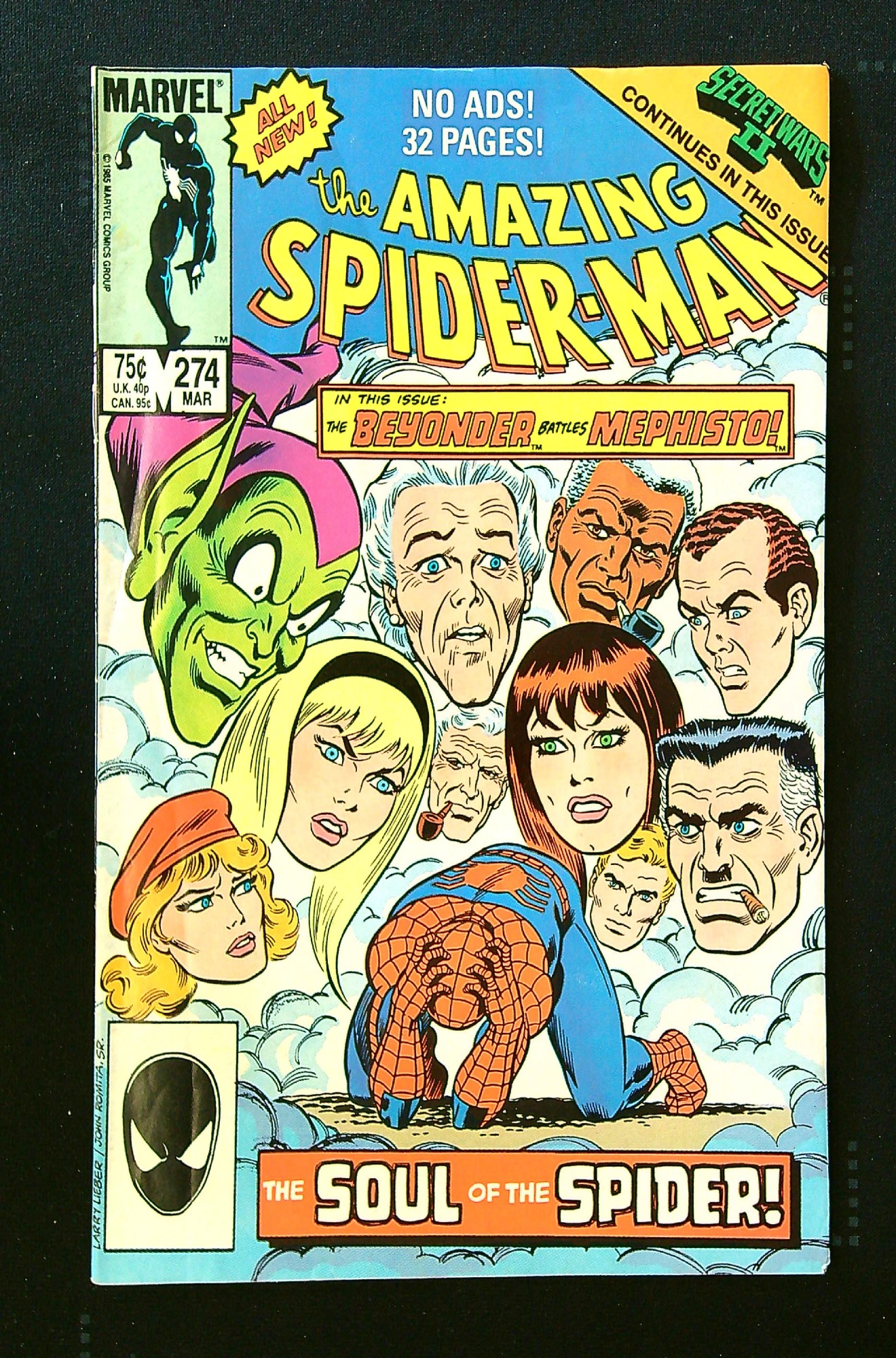 ACTUAL SCAN OF COMIC!<br> Cover of Amazing Spider-Man (Vol 1) #274. One of 250,000 Vintage American Comics on sale from Krypton!