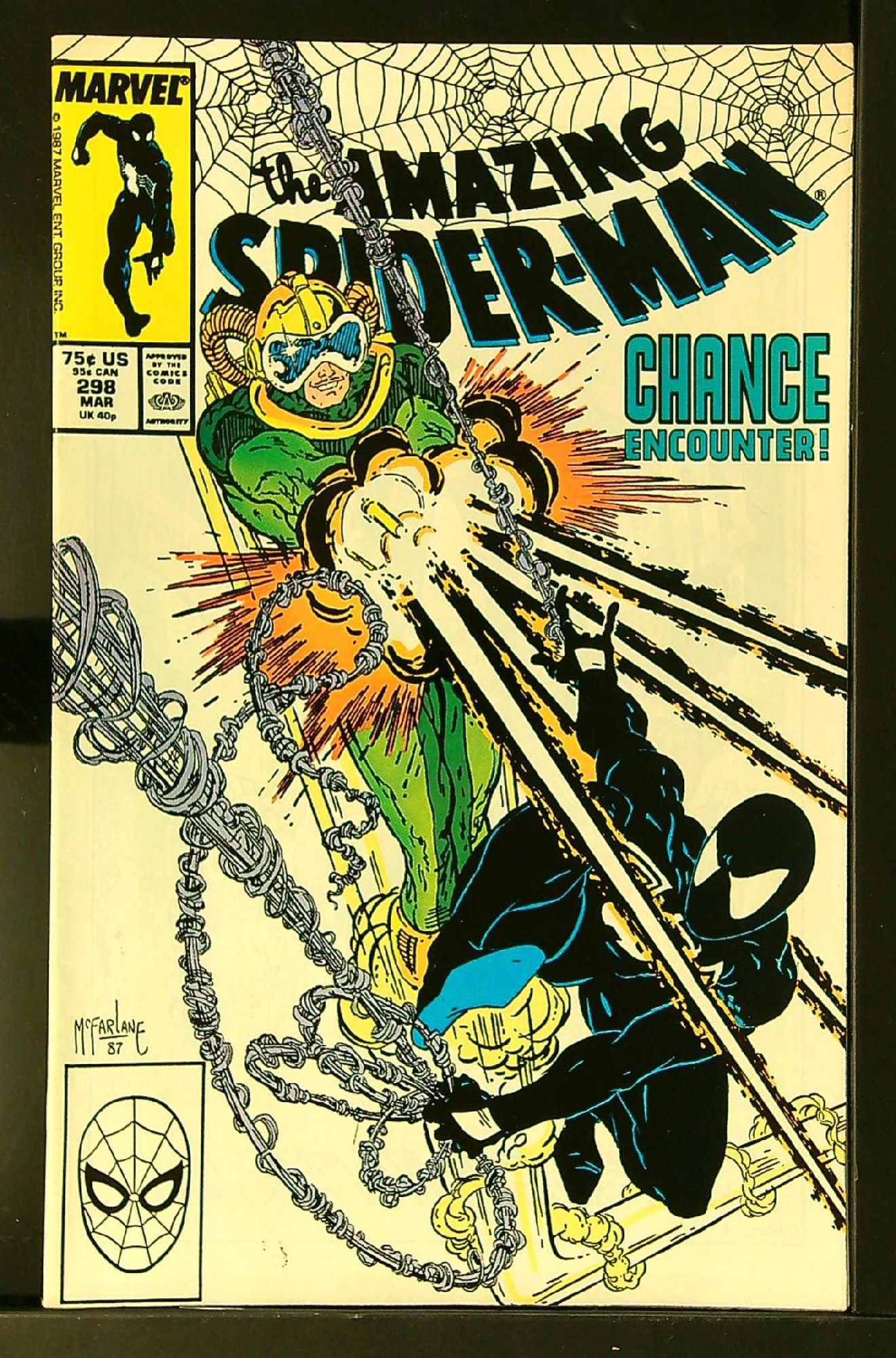 1st Venom - Cameo<br>ACTUAL SCAN OF COMIC!<br> Cover of Amazing Spider-Man (Vol 1) #298. One of 250,000 Vintage American Comics on sale from Krypton!