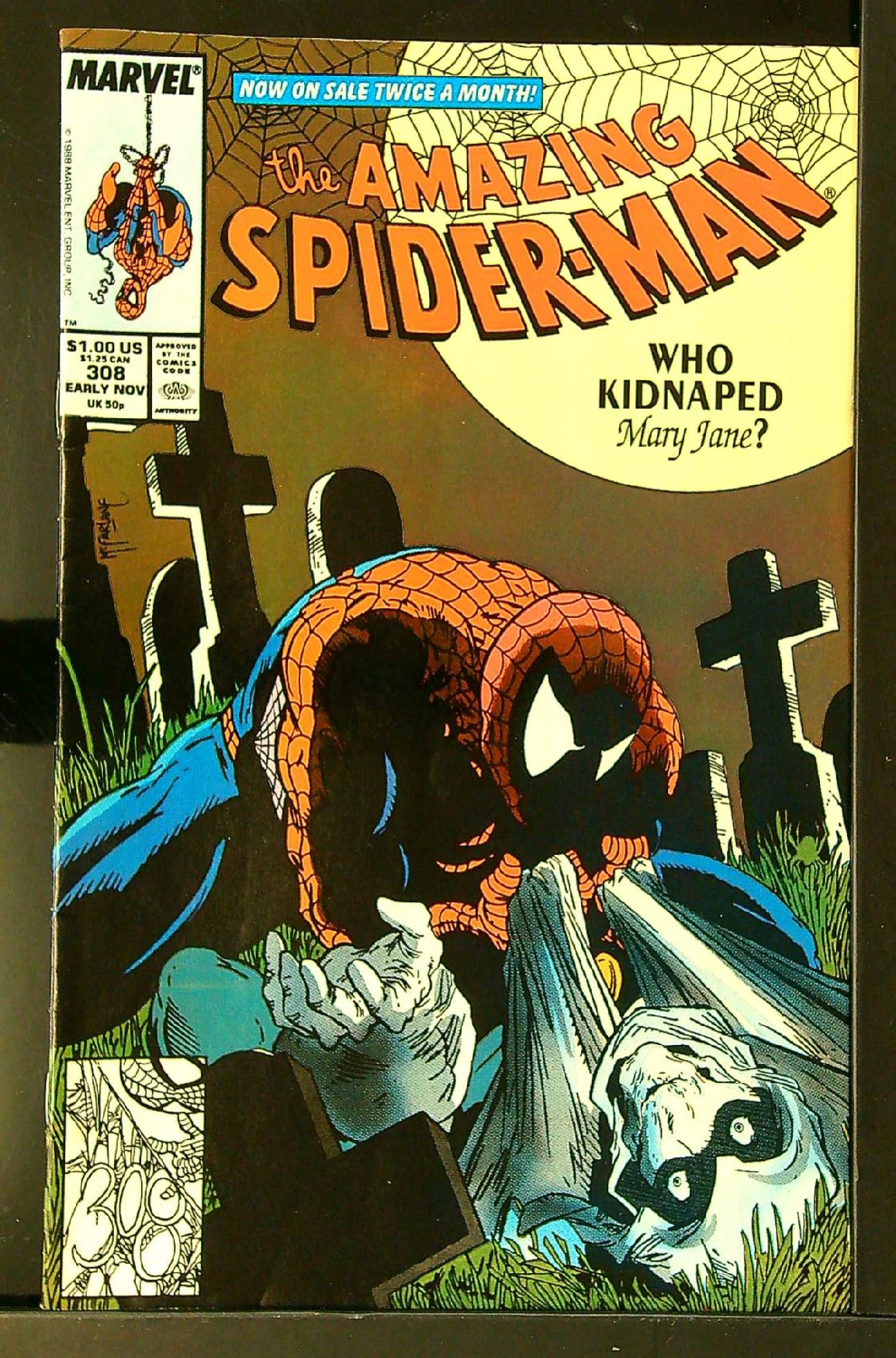 ACTUAL SCAN OF COMIC!<br> Cover of Amazing Spider-Man (Vol 1) #308. One of 250,000 Vintage American Comics on sale from Krypton!