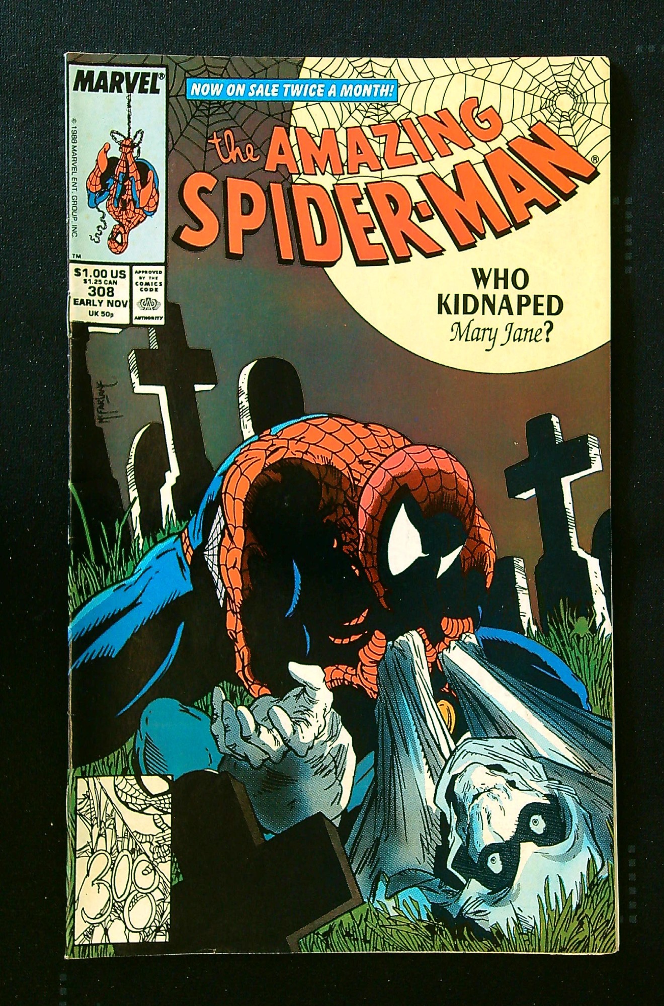 ACTUAL SCAN OF COMIC!<br> Cover of Amazing Spider-Man (Vol 1) #308. One of 250,000 Vintage American Comics on sale from Krypton!