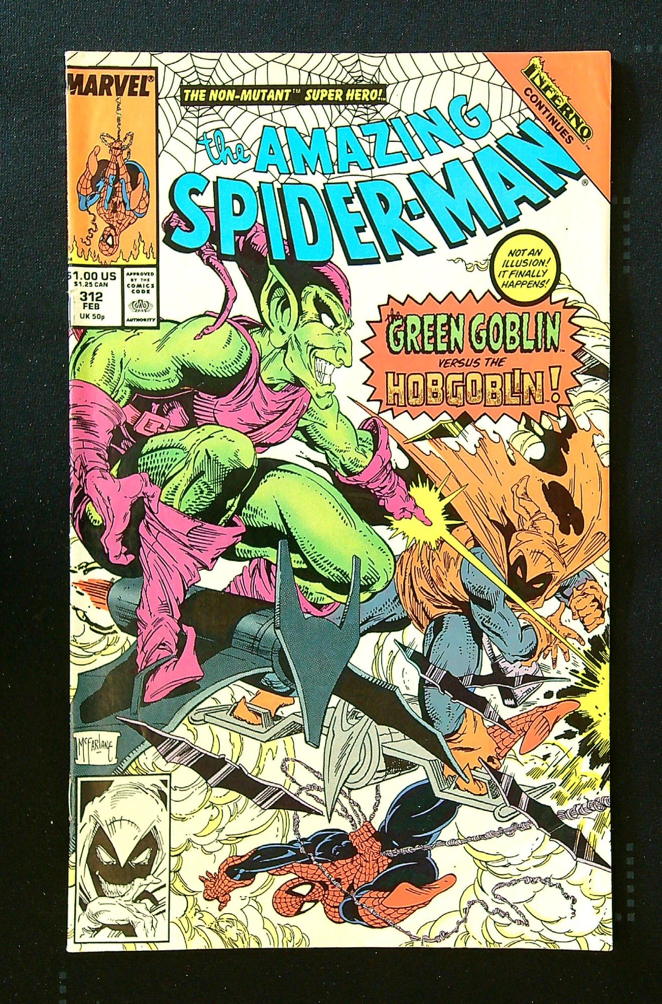 Green Goblin<br>ACTUAL SCAN OF COMIC!<br> Cover of Amazing Spider-Man (Vol 1) #312. One of 250,000 Vintage American Comics on sale from Krypton!