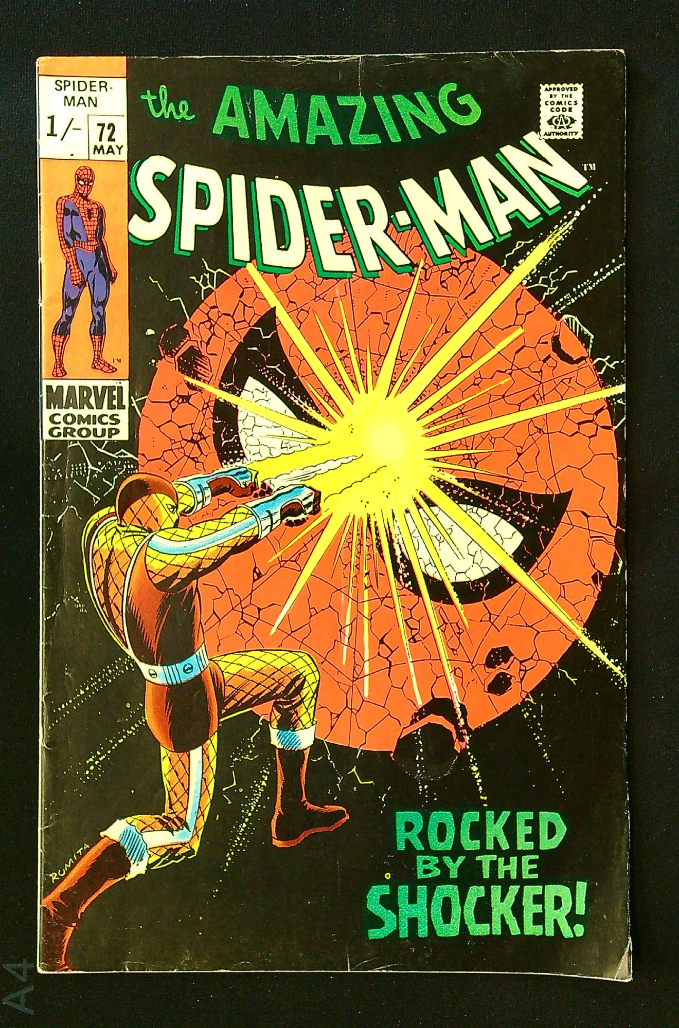 2nd app Shocker<br>ACTUAL SCAN OF COMIC!<br> Cover of Amazing Spider-Man (Vol 1) #72. One of 250,000 Vintage American Comics on sale from Krypton!