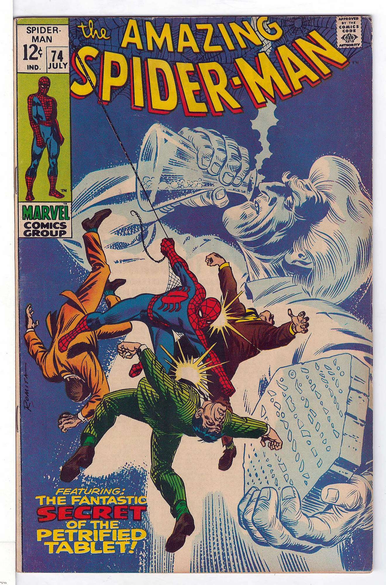 ACTUAL SCAN OF COMIC!<br> Cover of Amazing Spider-Man (Vol 1) #74. One of 250,000 Vintage American Comics on sale from Krypton!