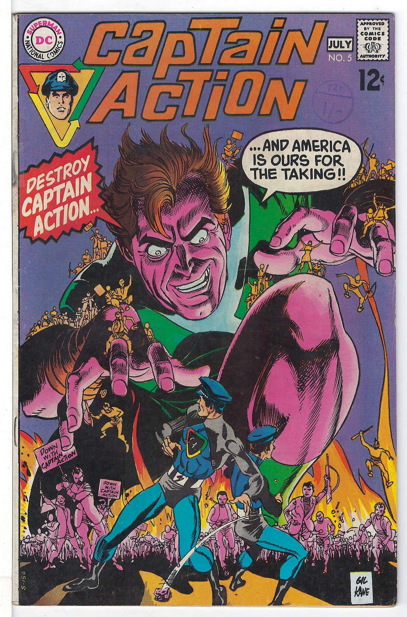 Cover of Captain Action #5. One of 250,000 Vintage American Comics on sale from Krypton!
