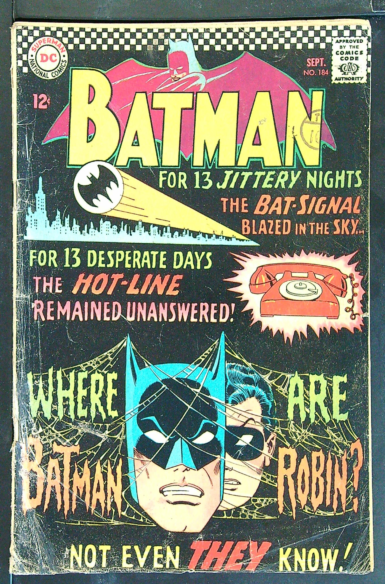 Cover of Batman #184. One of 250,000 Vintage American Comics on sale from Krypton!