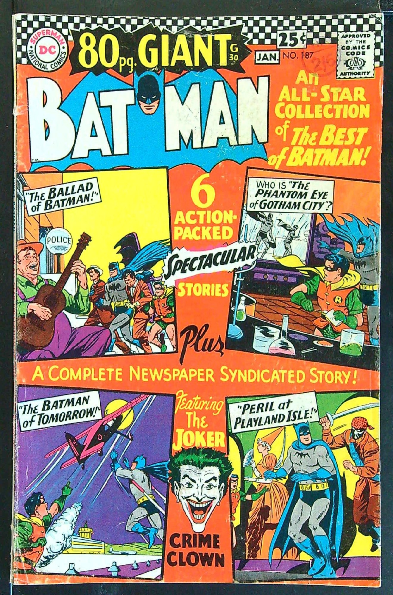 Cover of Batman #187. One of 250,000 Vintage American Comics on sale from Krypton!