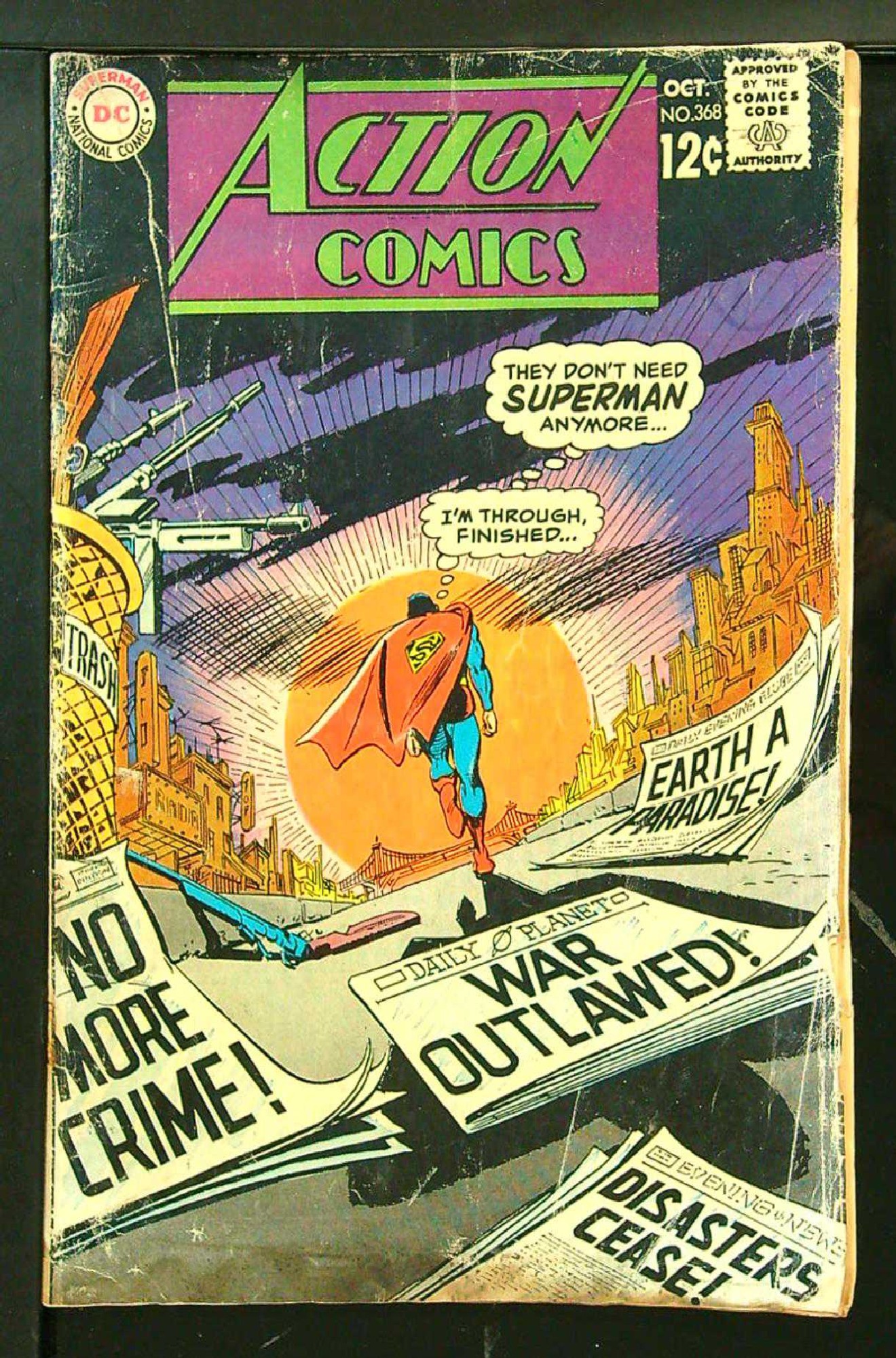 Cover of Action Comics (Vol 1) #368. One of 250,000 Vintage American Comics on sale from Krypton!