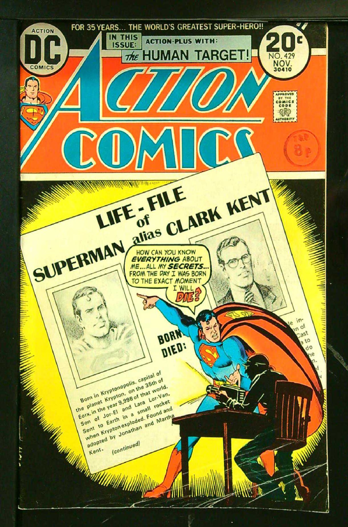 Cover of Action Comics (Vol 1) #429. One of 250,000 Vintage American Comics on sale from Krypton!
