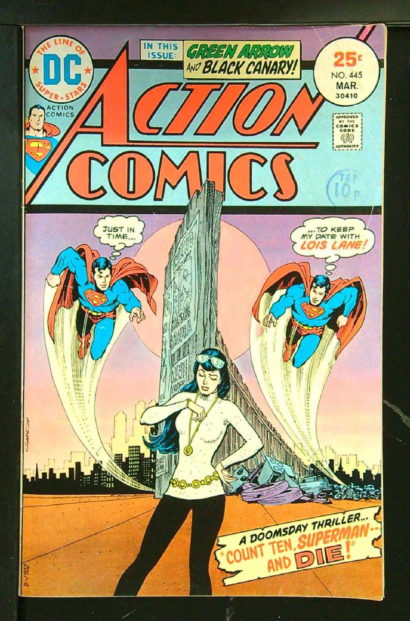 Cover of Action Comics (Vol 1) #445. One of 250,000 Vintage American Comics on sale from Krypton!
