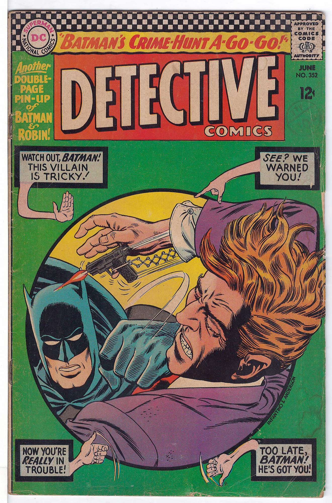 Cover of Detective Comics #352. One of 250,000 Vintage American Comics on sale from Krypton!