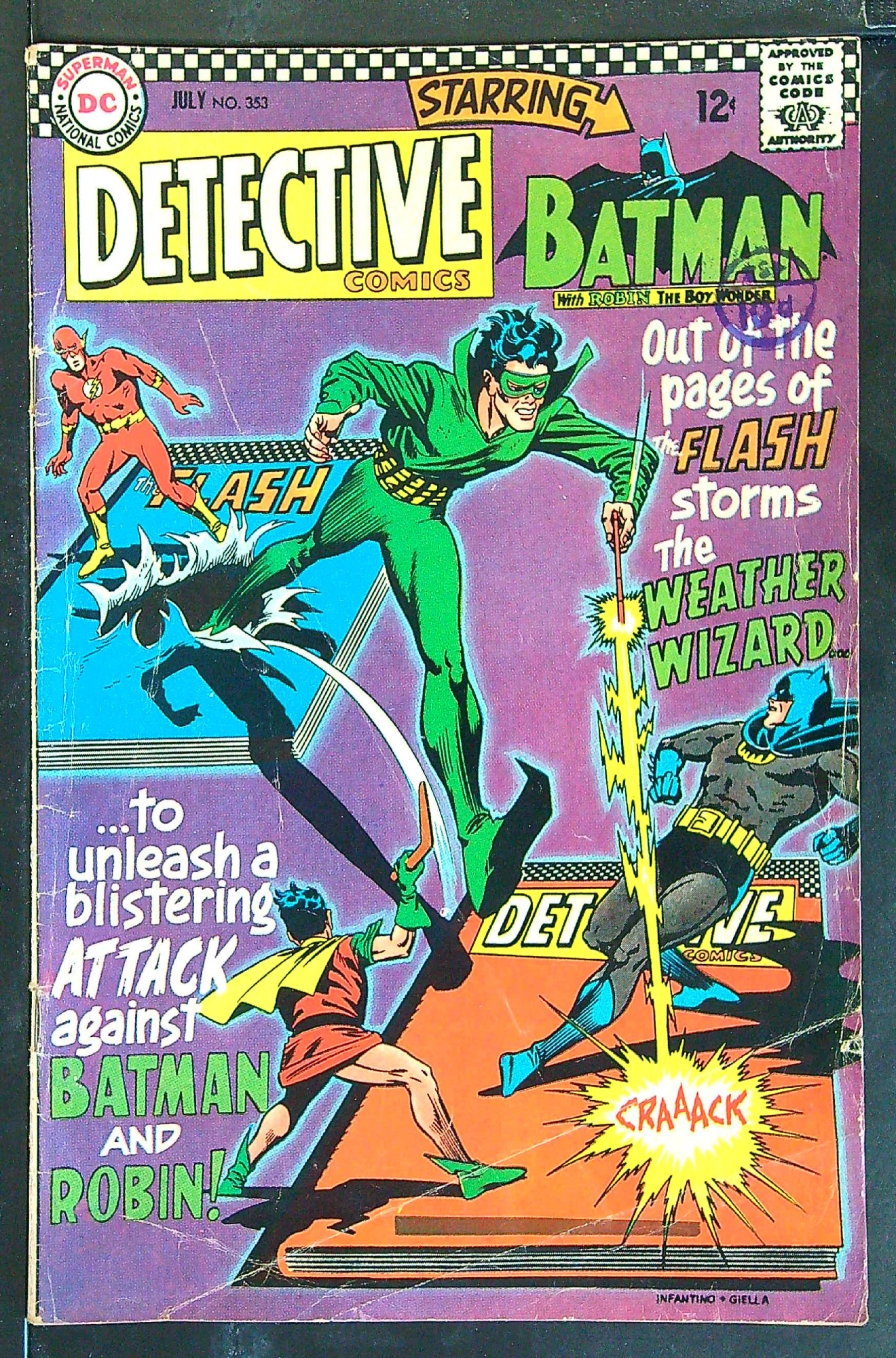 Cover of Detective Comics #353. One of 250,000 Vintage American Comics on sale from Krypton!