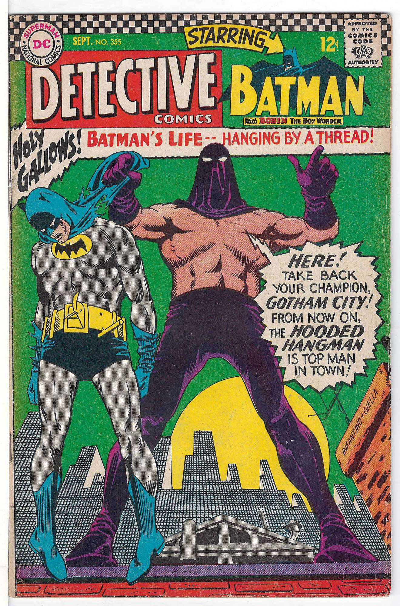 Cover of Detective Comics #355. One of 250,000 Vintage American Comics on sale from Krypton!