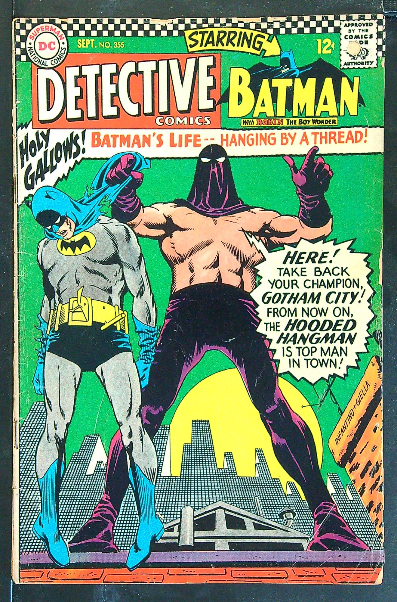 Cover of Detective Comics #355. One of 250,000 Vintage American Comics on sale from Krypton!