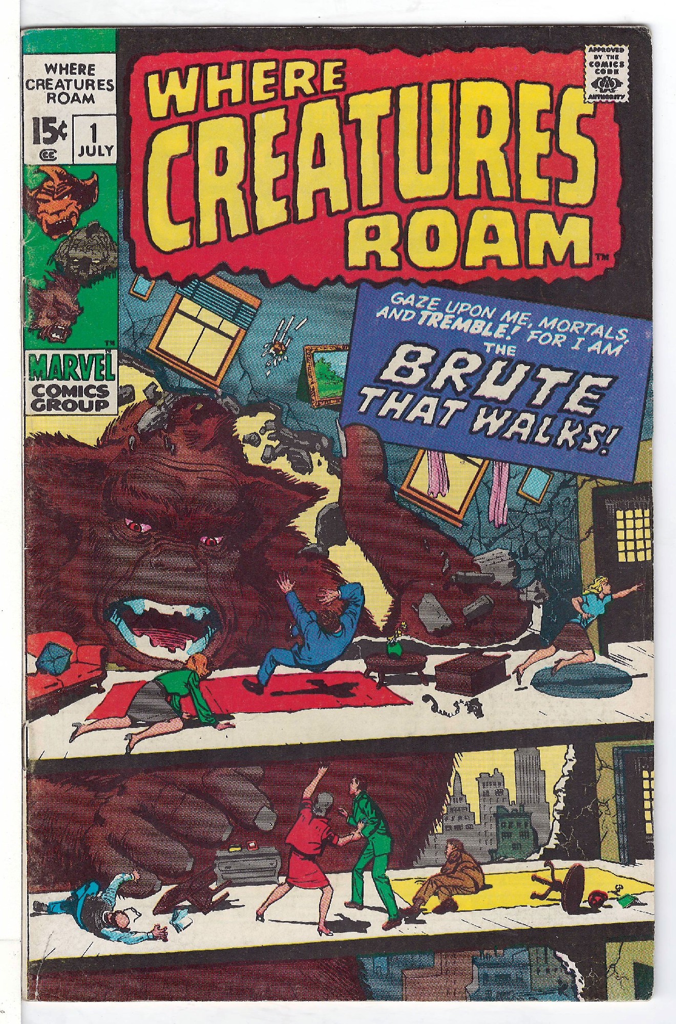 Cover of Where Creatures Roam #1. One of 250,000 Vintage American Comics on sale from Krypton!