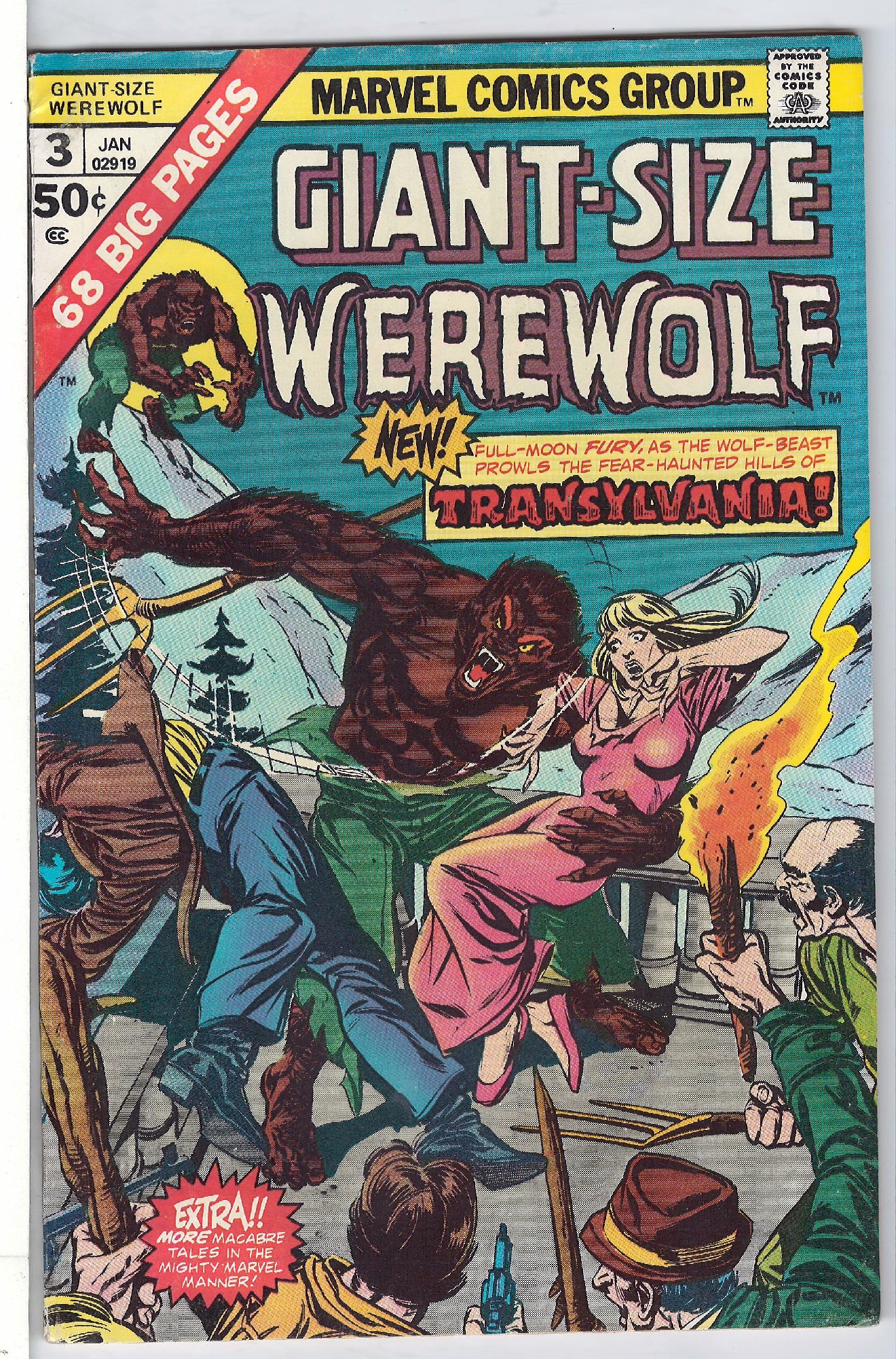 ACTUAL SCAN OF COMIC!<br> Cover of Giant-Size Werewolf (Vol 1) #3. One of 250,000 Vintage American Comics on sale from Krypton!