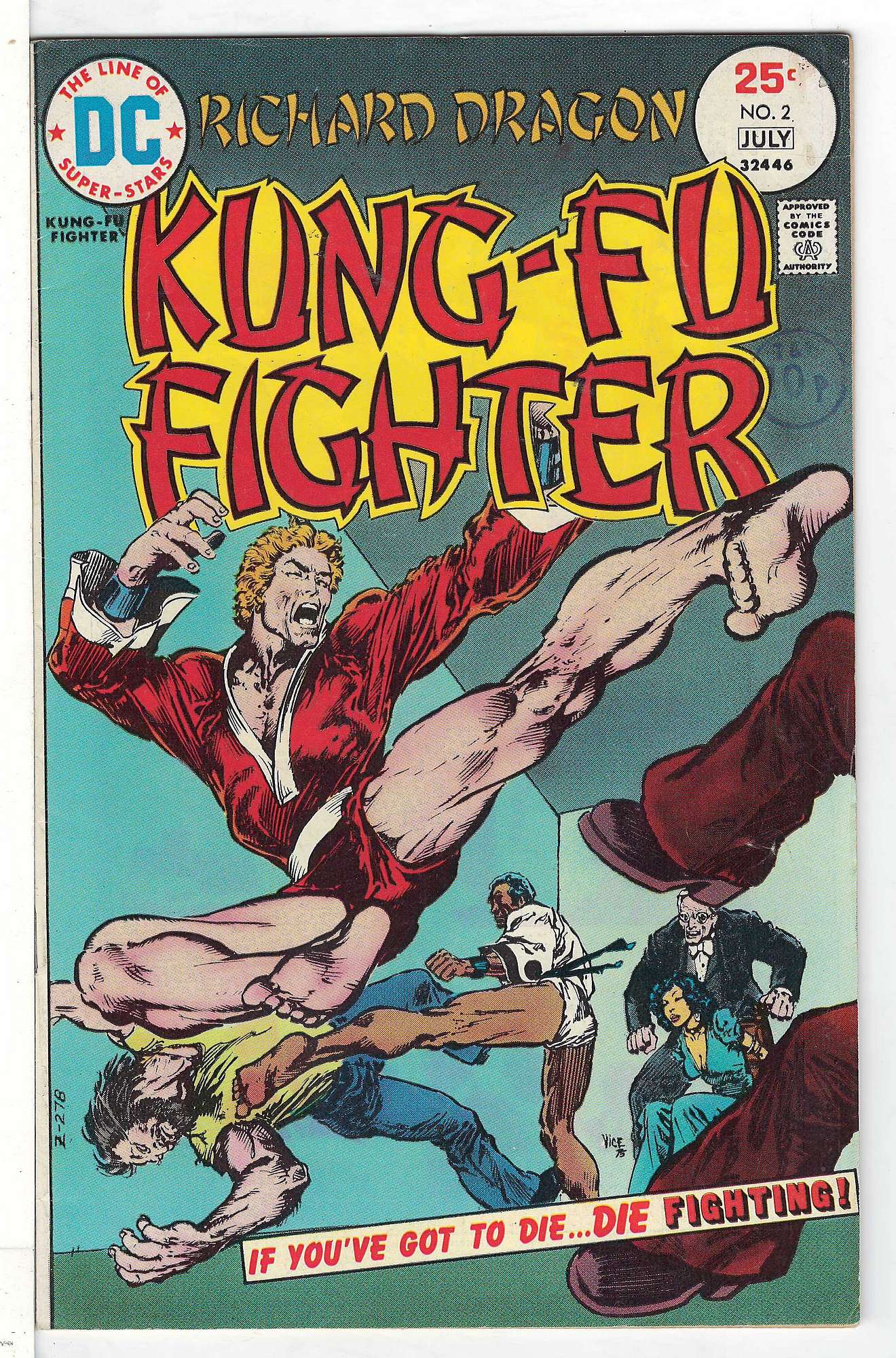 ACTUAL SCAN OF COMIC!<br>Distribution Stamp on Cover - See Scan Cover of Richard Dragon (Vol 1) Kung-Fu Fighter #2. One of 250,000 Vintage American Comics on sale from Krypton!
