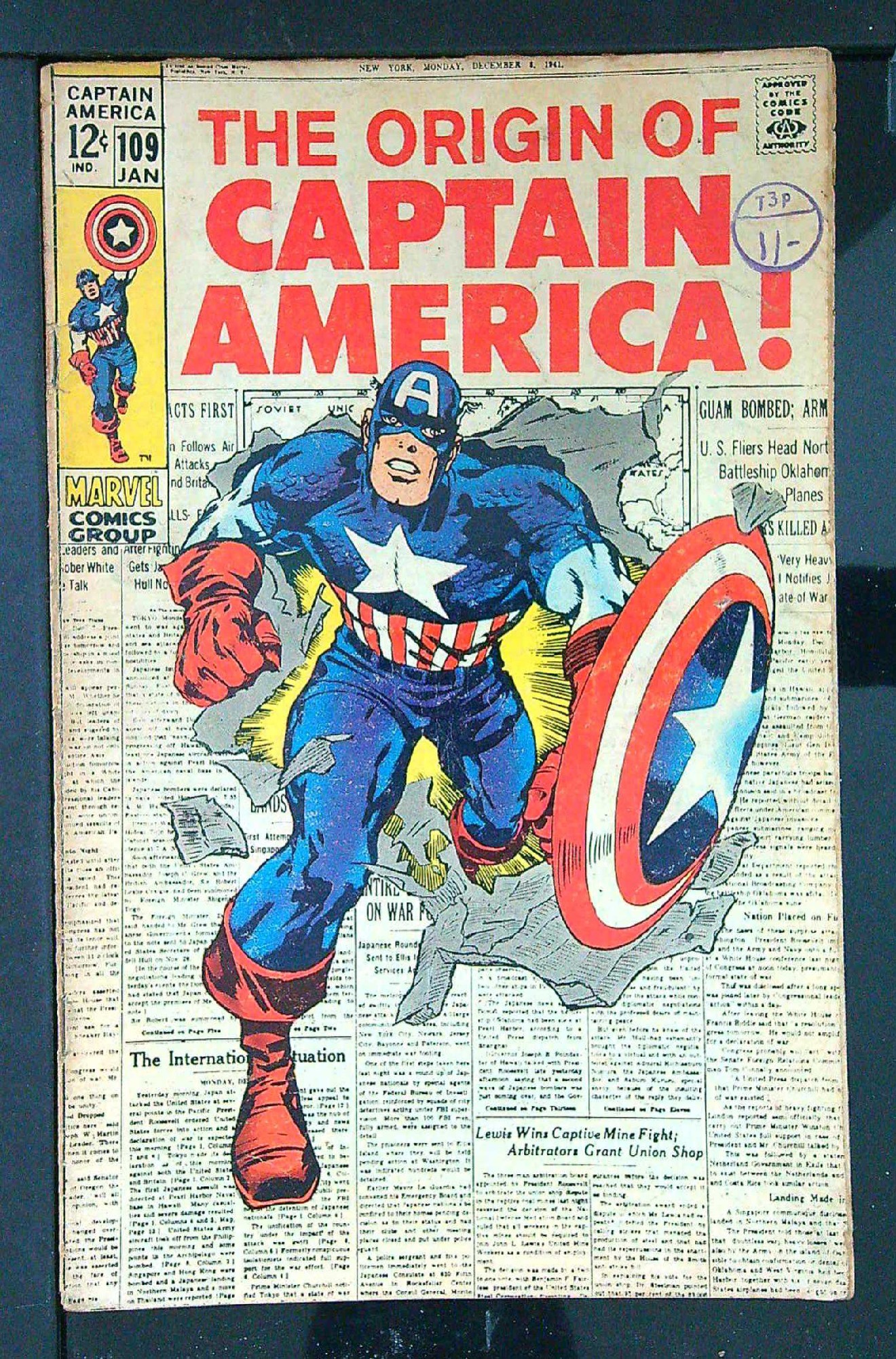 Cover of Captain America (Vol 1) #109. One of 250,000 Vintage American Comics on sale from Krypton!