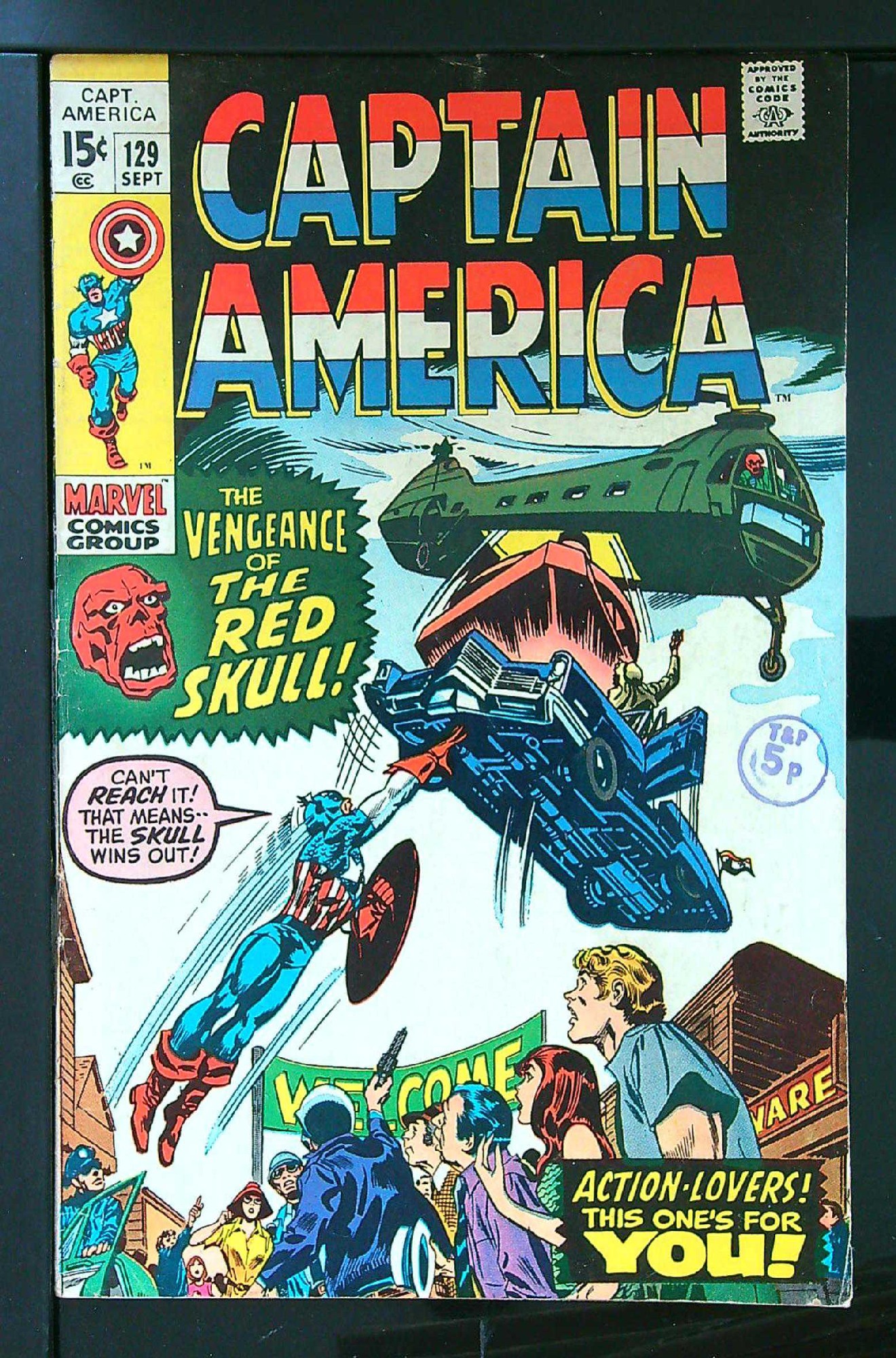 Cover of Captain America (Vol 1) #129. One of 250,000 Vintage American Comics on sale from Krypton!
