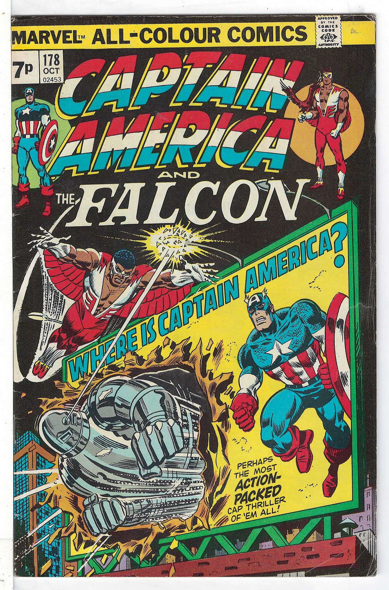 Cover of Captain America (Vol 1) #178. One of 250,000 Vintage American Comics on sale from Krypton!