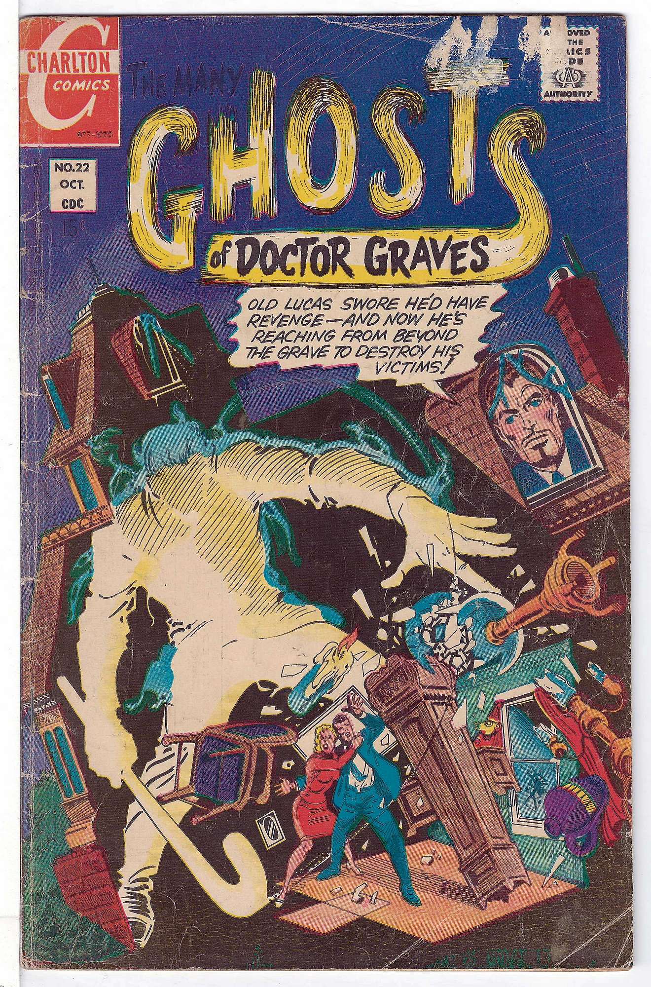 Ditko Art<br>ACTUAL SCAN OF COMIC!<br> Cover of Many Ghosts of Doctor Graves #22. One of 250,000 Vintage American Comics on sale from Krypton!
