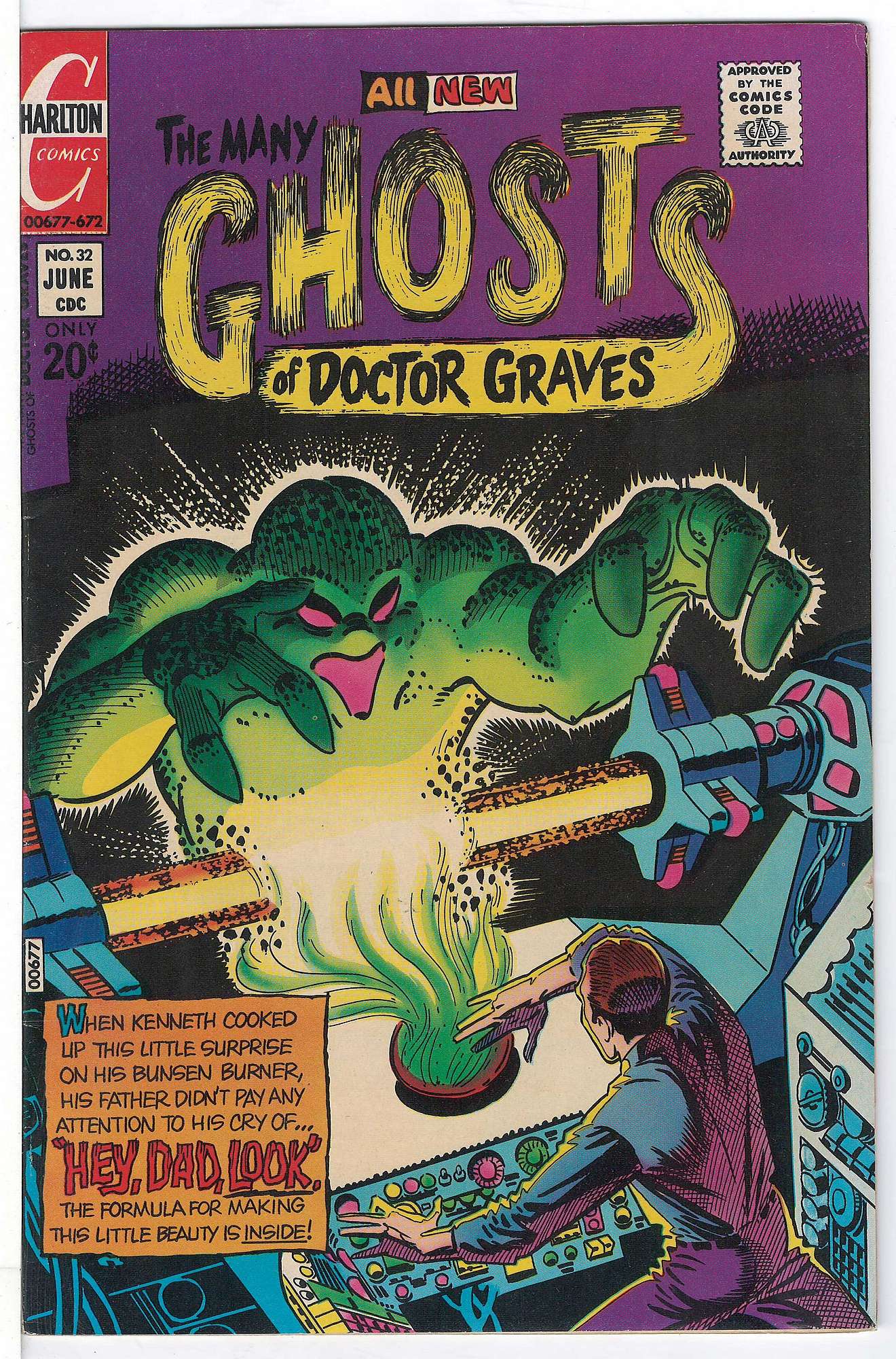 Ditko Art<br>ACTUAL SCAN OF COMIC!<br> Cover of Many Ghosts of Doctor Graves #32. One of 250,000 Vintage American Comics on sale from Krypton!