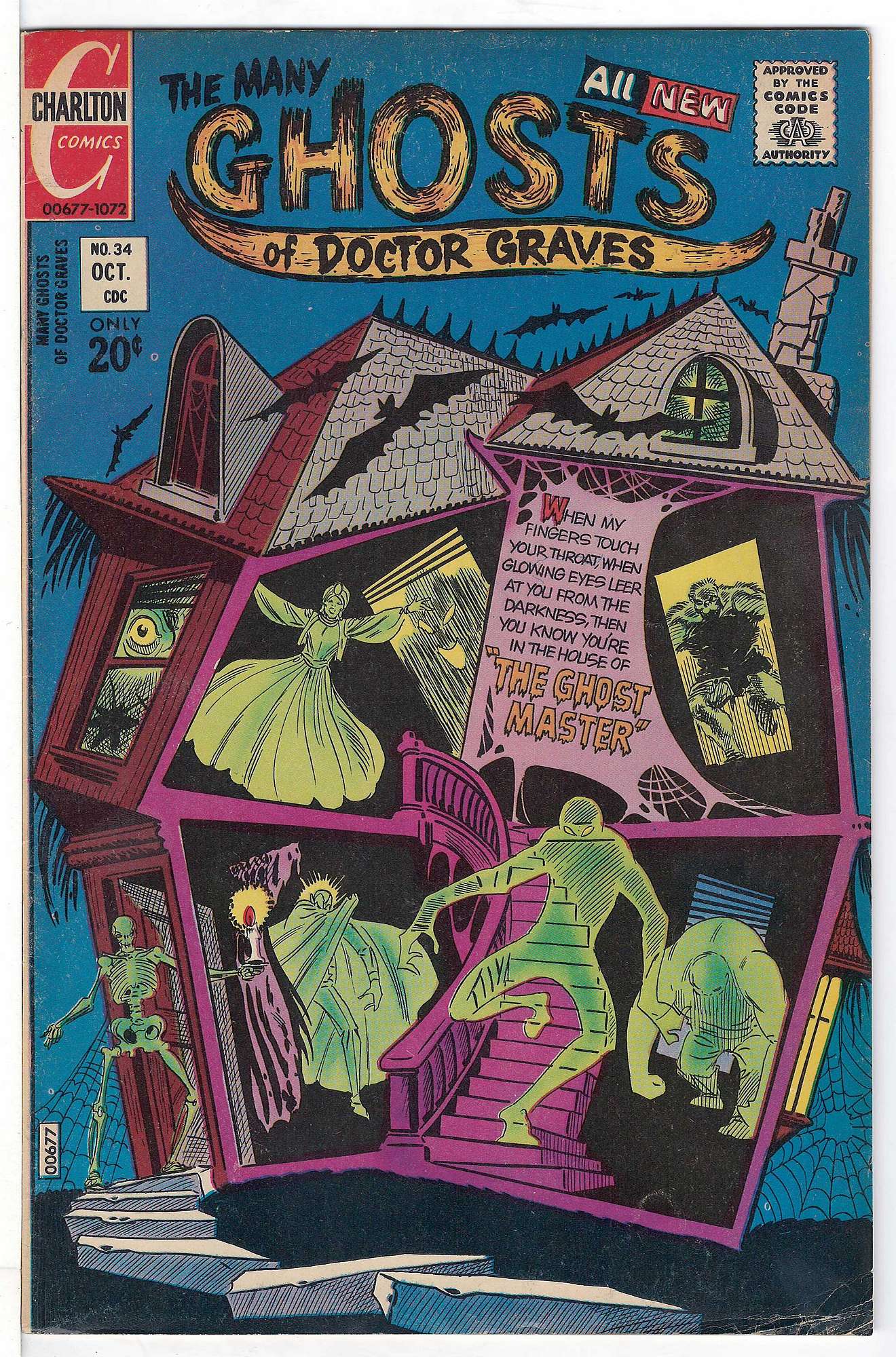 Ditko Art<br>ACTUAL SCAN OF COMIC!<br> Cover of Many Ghosts of Doctor Graves #34. One of 250,000 Vintage American Comics on sale from Krypton!