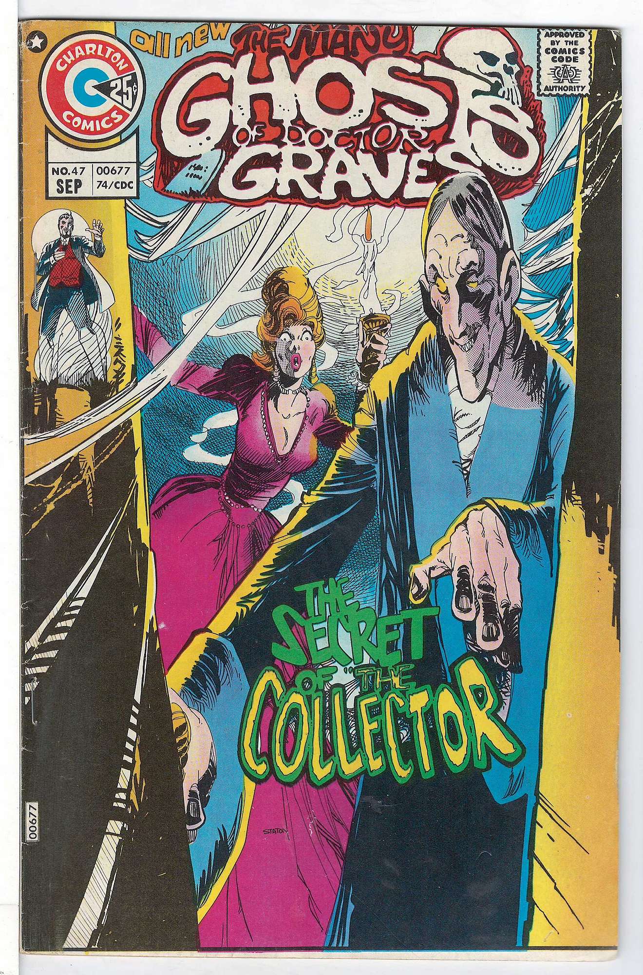 Ditko Art<br>ACTUAL SCAN OF COMIC!<br> Cover of Many Ghosts of Doctor Graves #47. One of 250,000 Vintage American Comics on sale from Krypton!