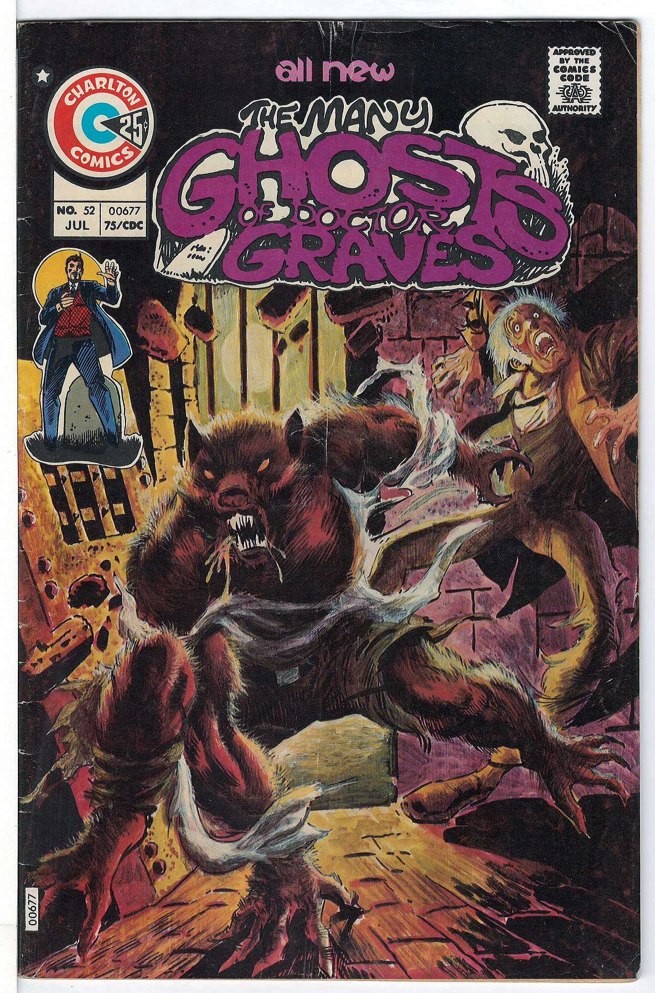Ditko Art<br>ACTUAL SCAN OF COMIC!<br> Cover of Many Ghosts of Doctor Graves #52. One of 250,000 Vintage American Comics on sale from Krypton!