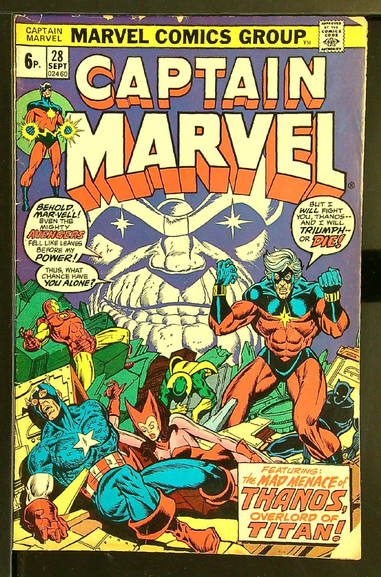 Cover of Captain Marvel (Vol 1) #28. One of 250,000 Vintage American Comics on sale from Krypton!