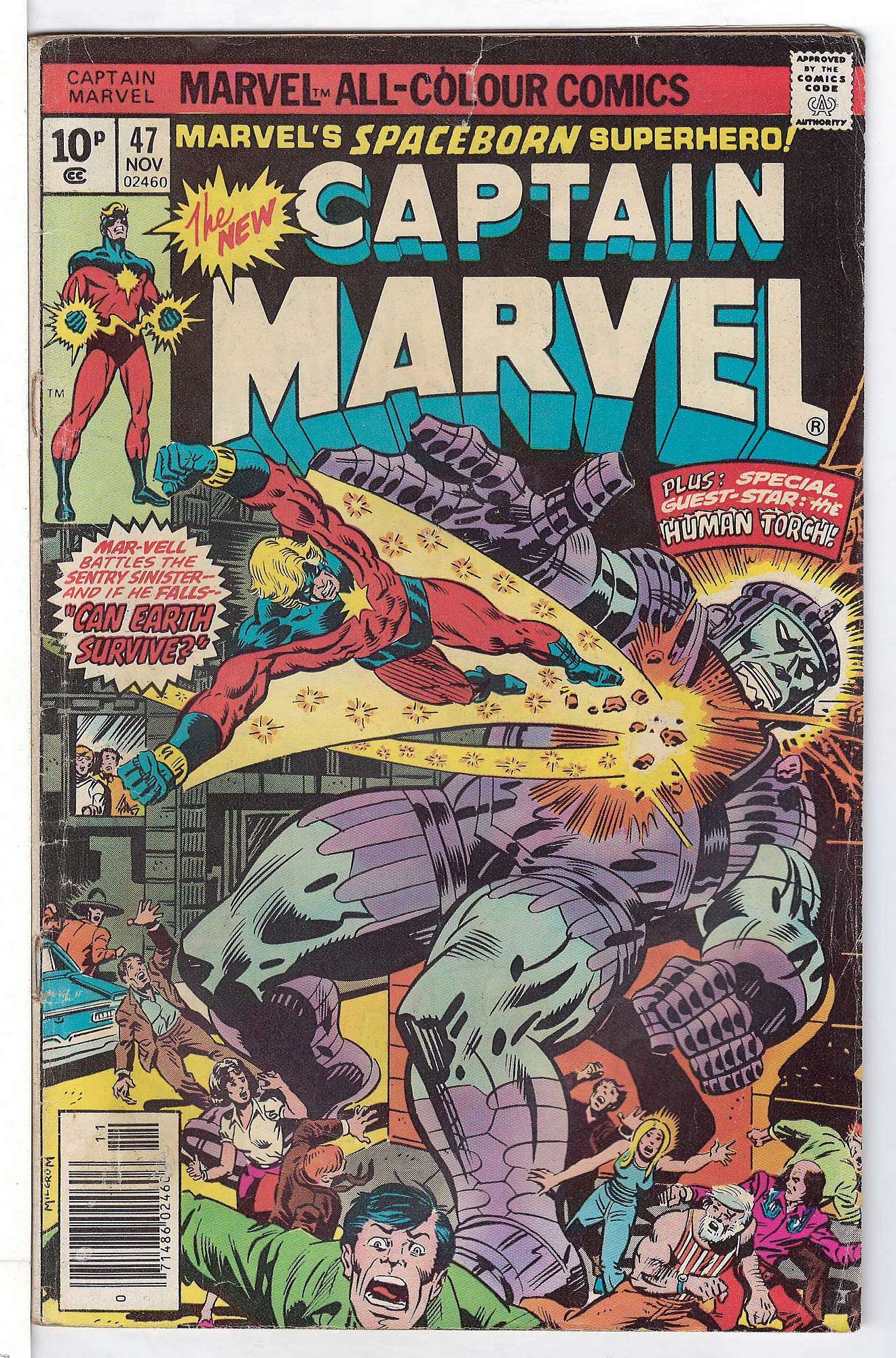 Cover of Captain Marvel (Vol 1) #47. One of 250,000 Vintage American Comics on sale from Krypton!