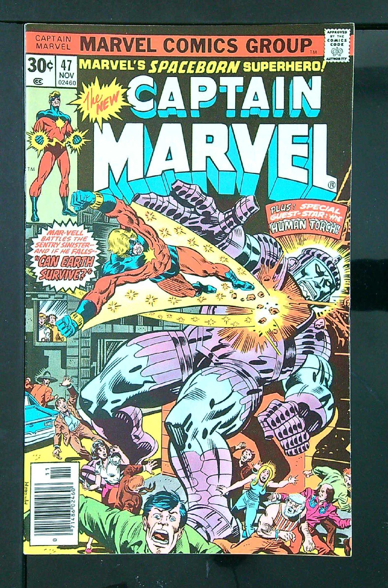 Cover of Captain Marvel (Vol 1) #47. One of 250,000 Vintage American Comics on sale from Krypton!